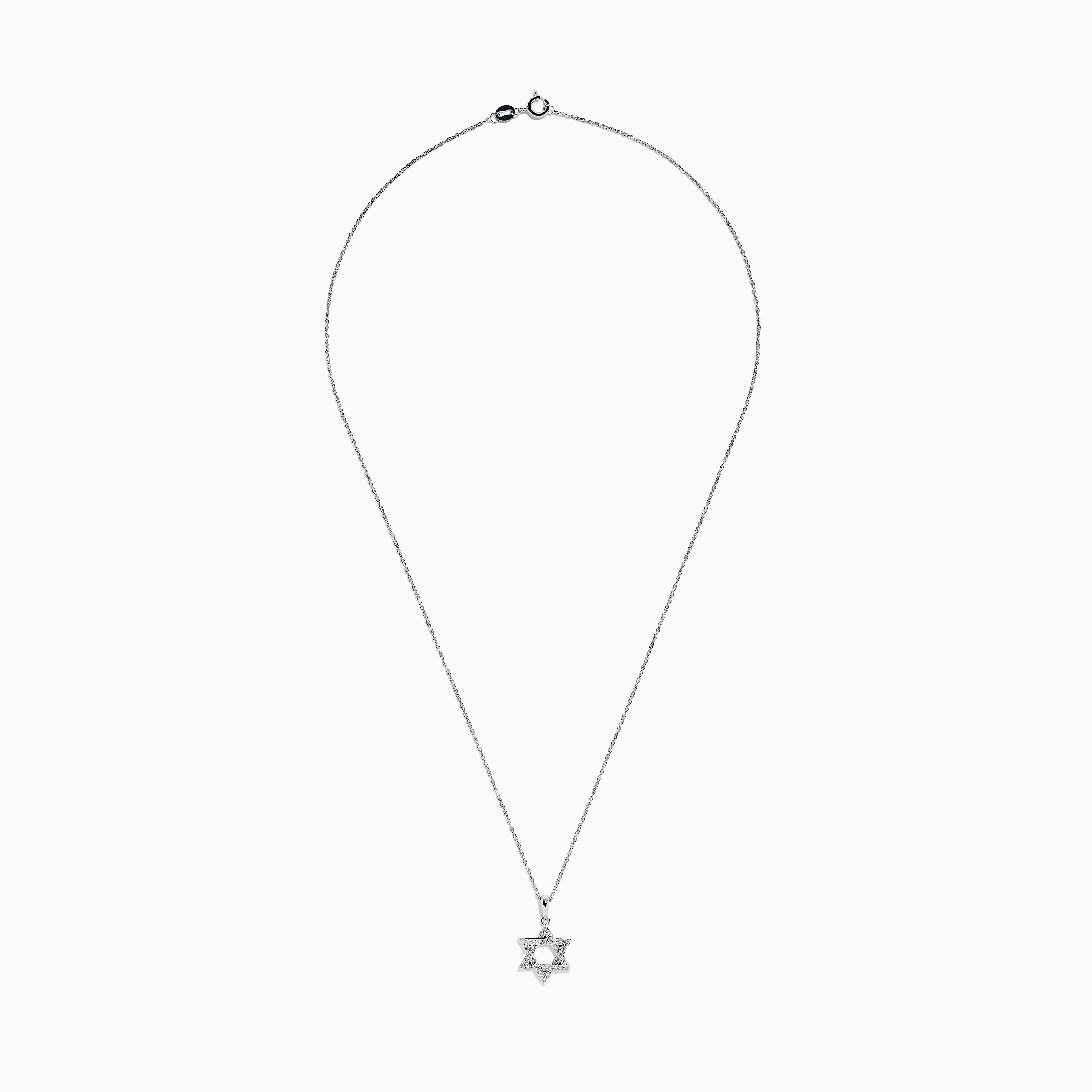 925 Sterling Silver Diamond Star of David Pendant - Image 3