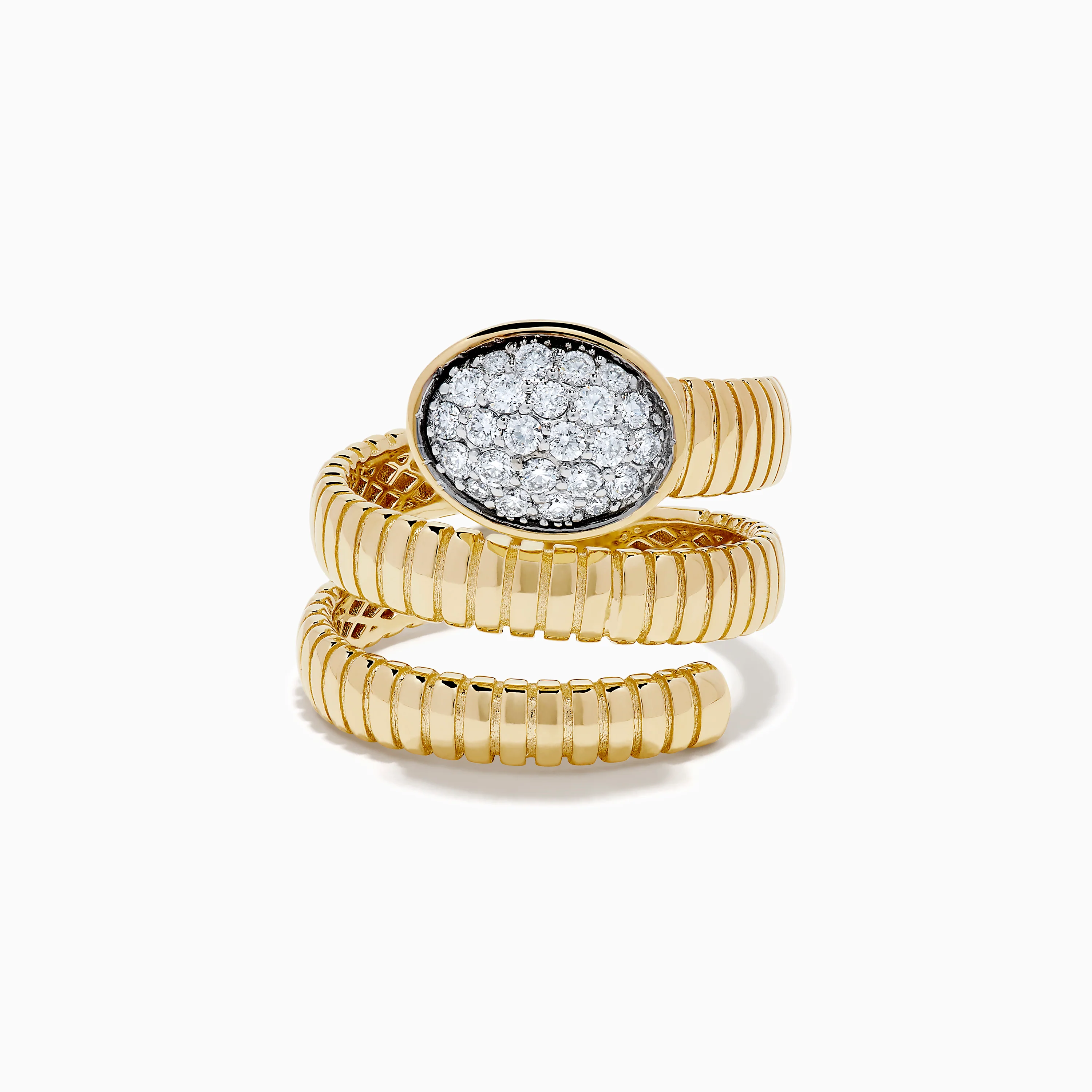 D'oro 14K Two-Tone Gold Wrap Diamond Ring