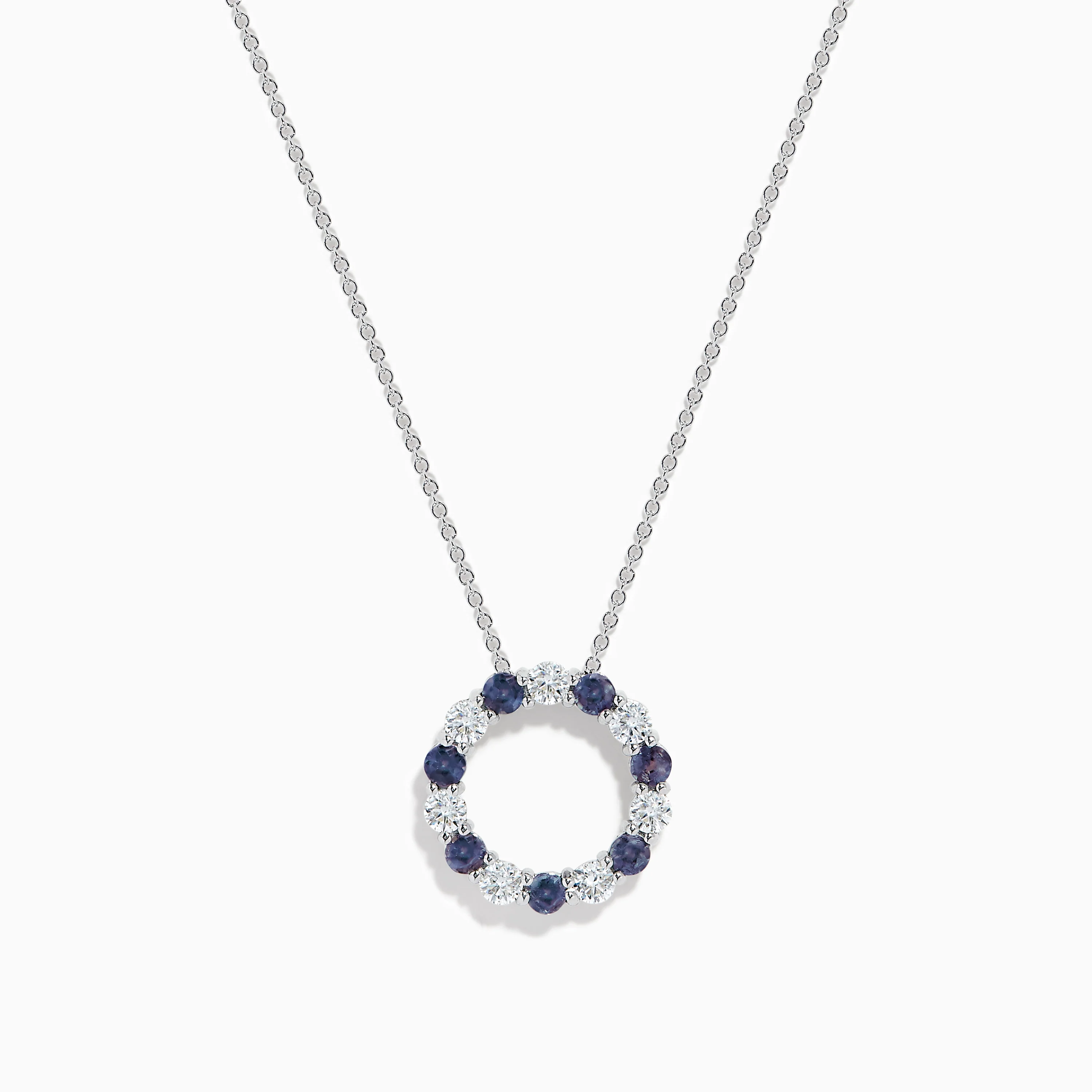 Effy Hematian 14K White Gold Alexandrite and Diamond Circle Pendant