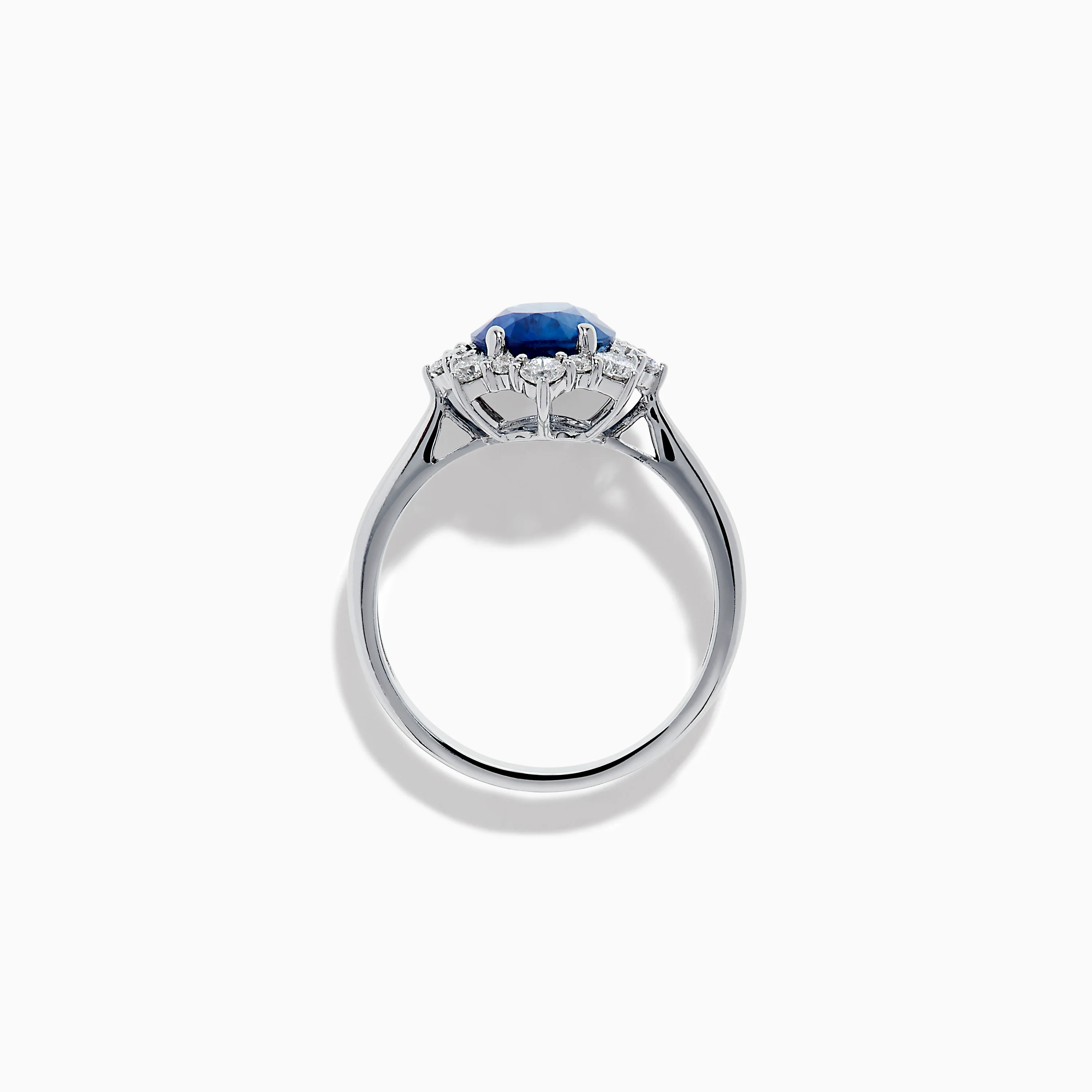 Effy Hematian 14K White Gold Blue Sapphire and Diamond Halo Ring - Image 3