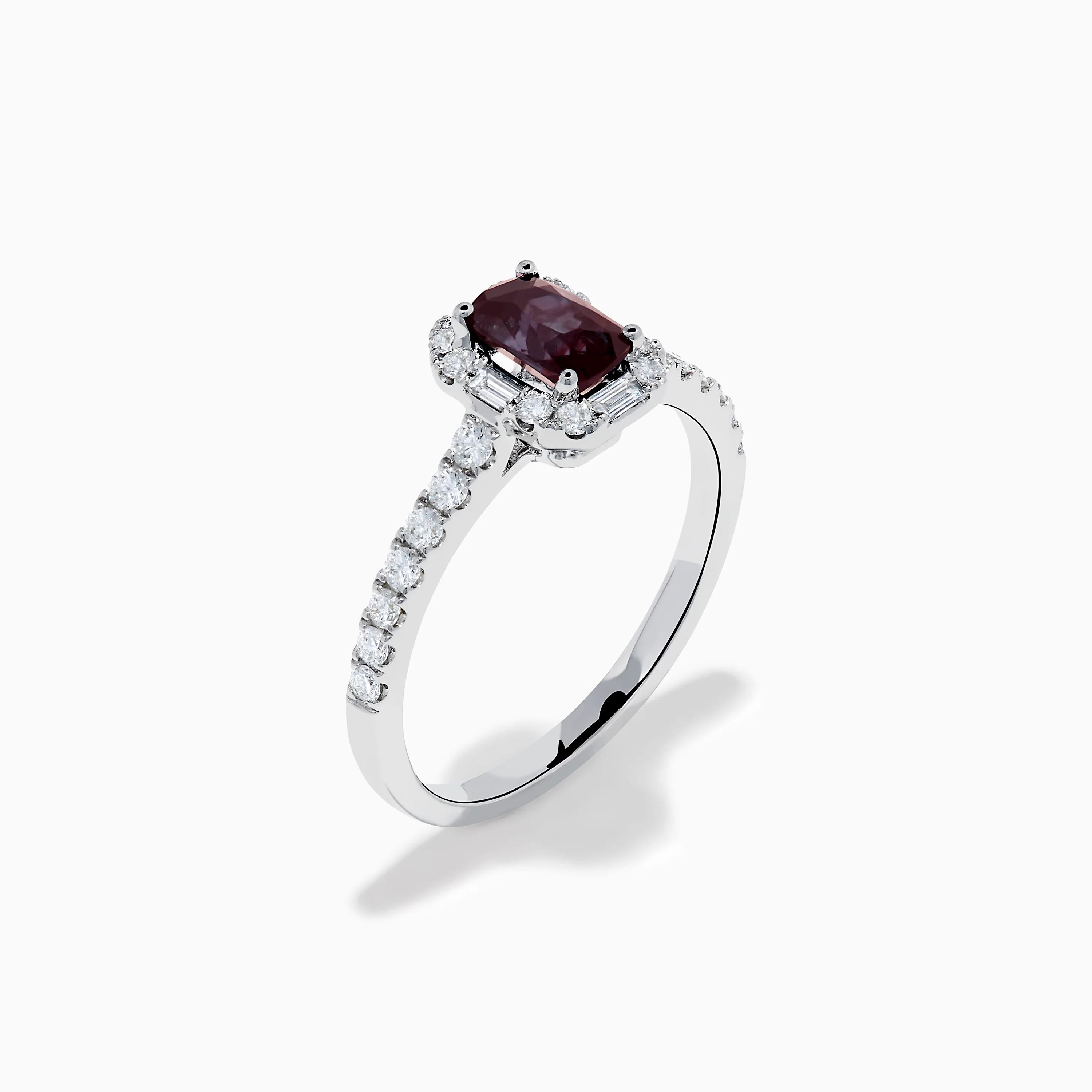 Effy Hematian 14K White Gold Cushion Cut Alexandrite and Diamond Halo Ring - Image 3