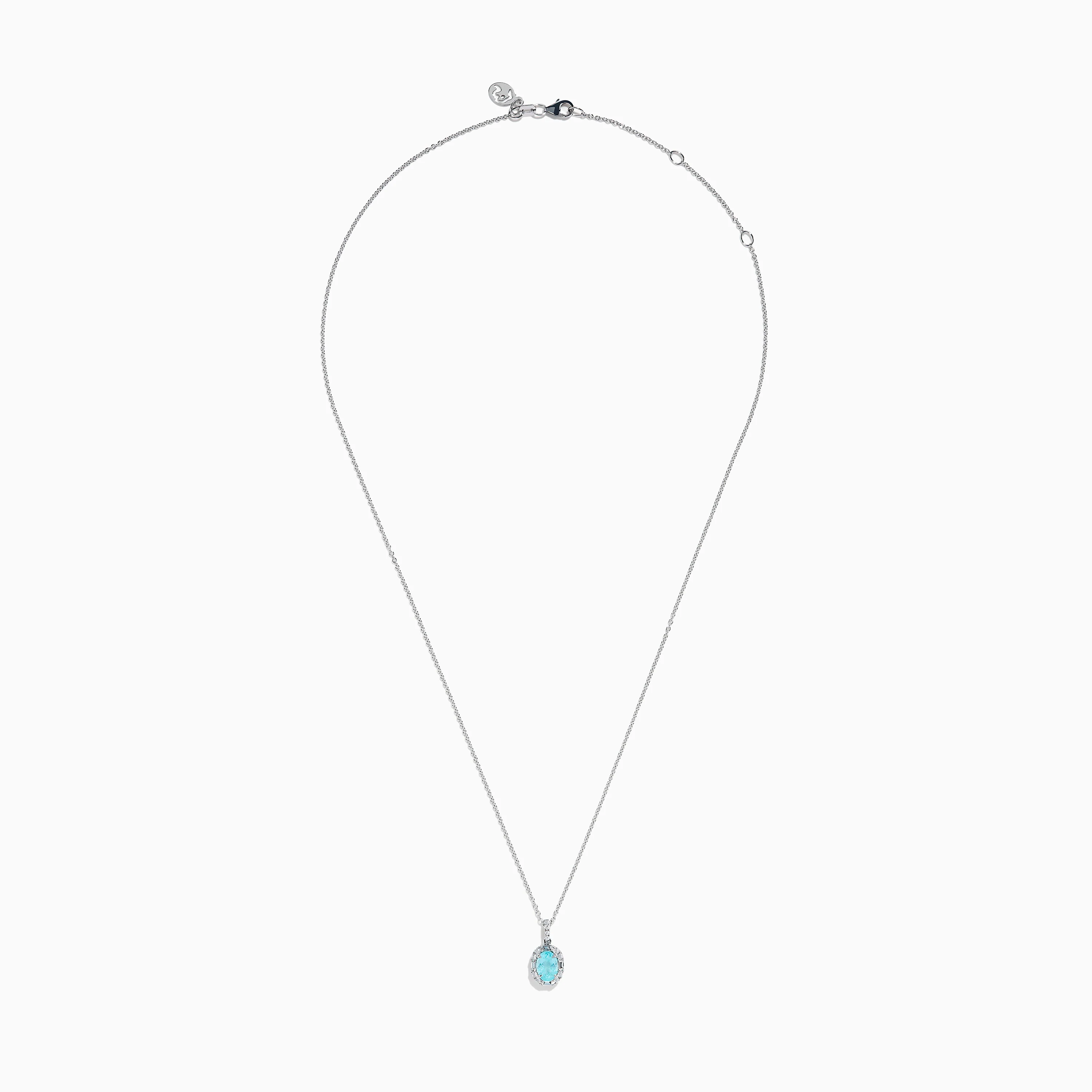 Effy Hematian 14K White Gold Paraiba and Diamond Halo Pendant - Image 3