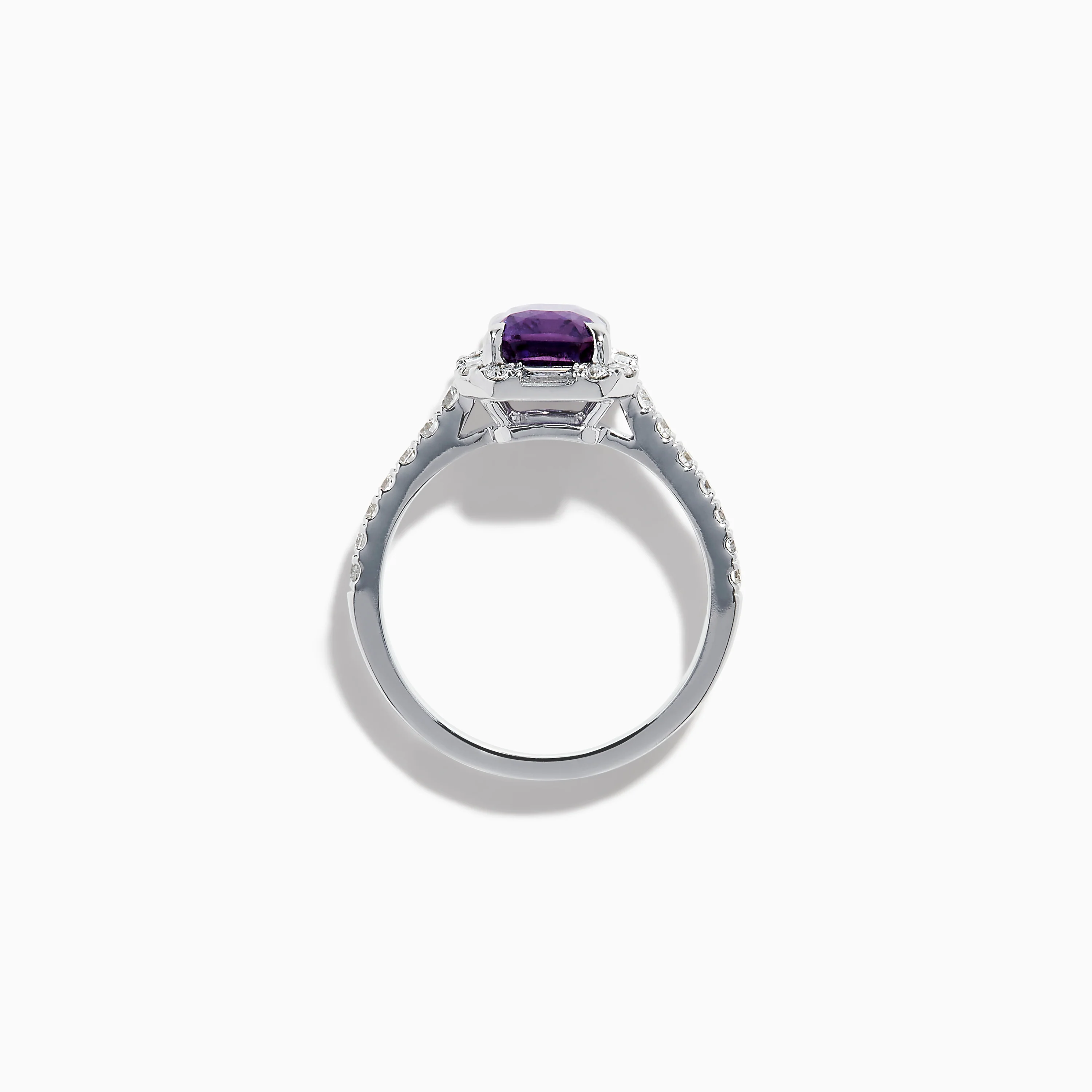 Effy Hematian 18K White Gold Octagon Purple Sapphire and Diamond Halo Ring - Image 3