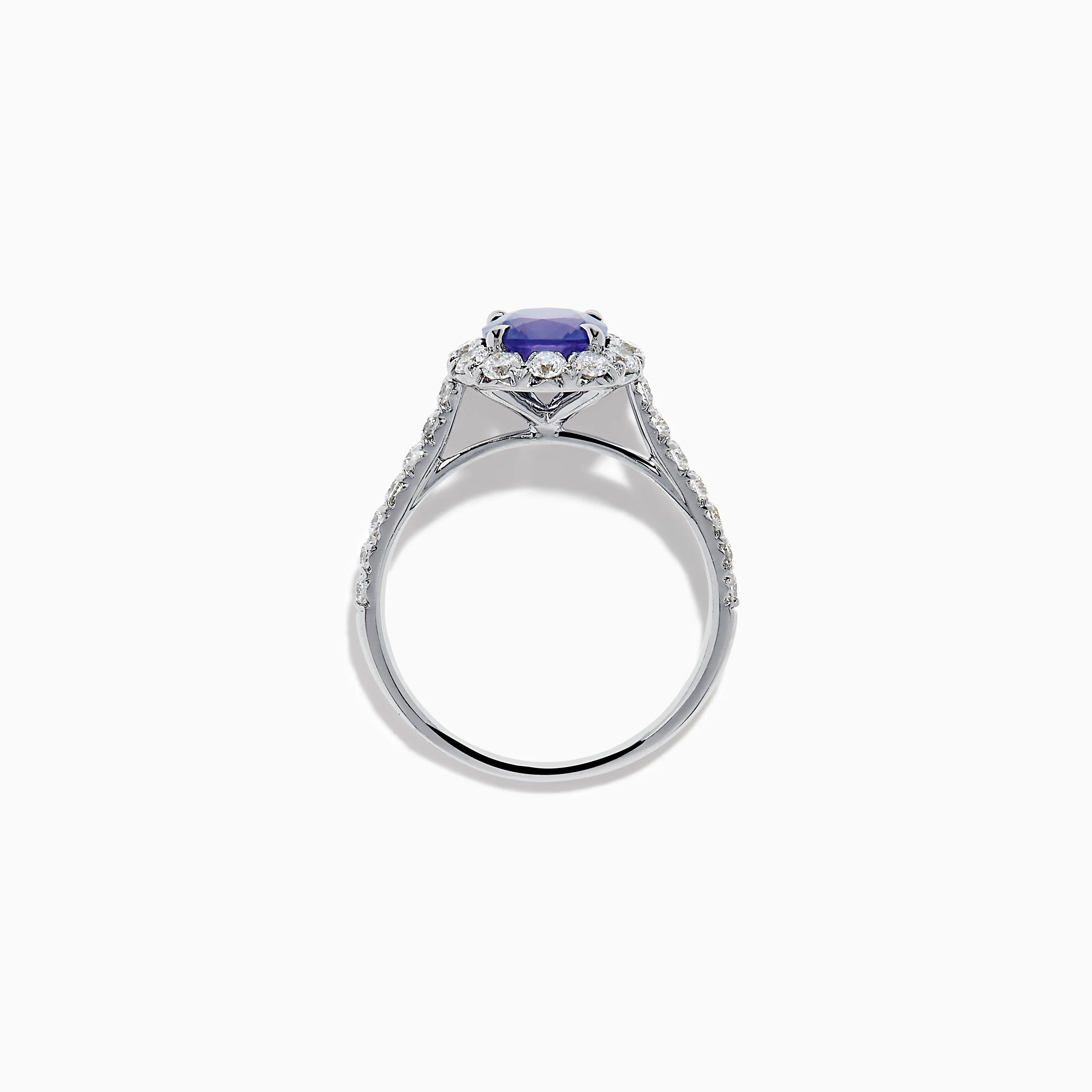 Effy Hematian 18K White Gold Purple Sapphire and Diamond Halo Ring - Image 3