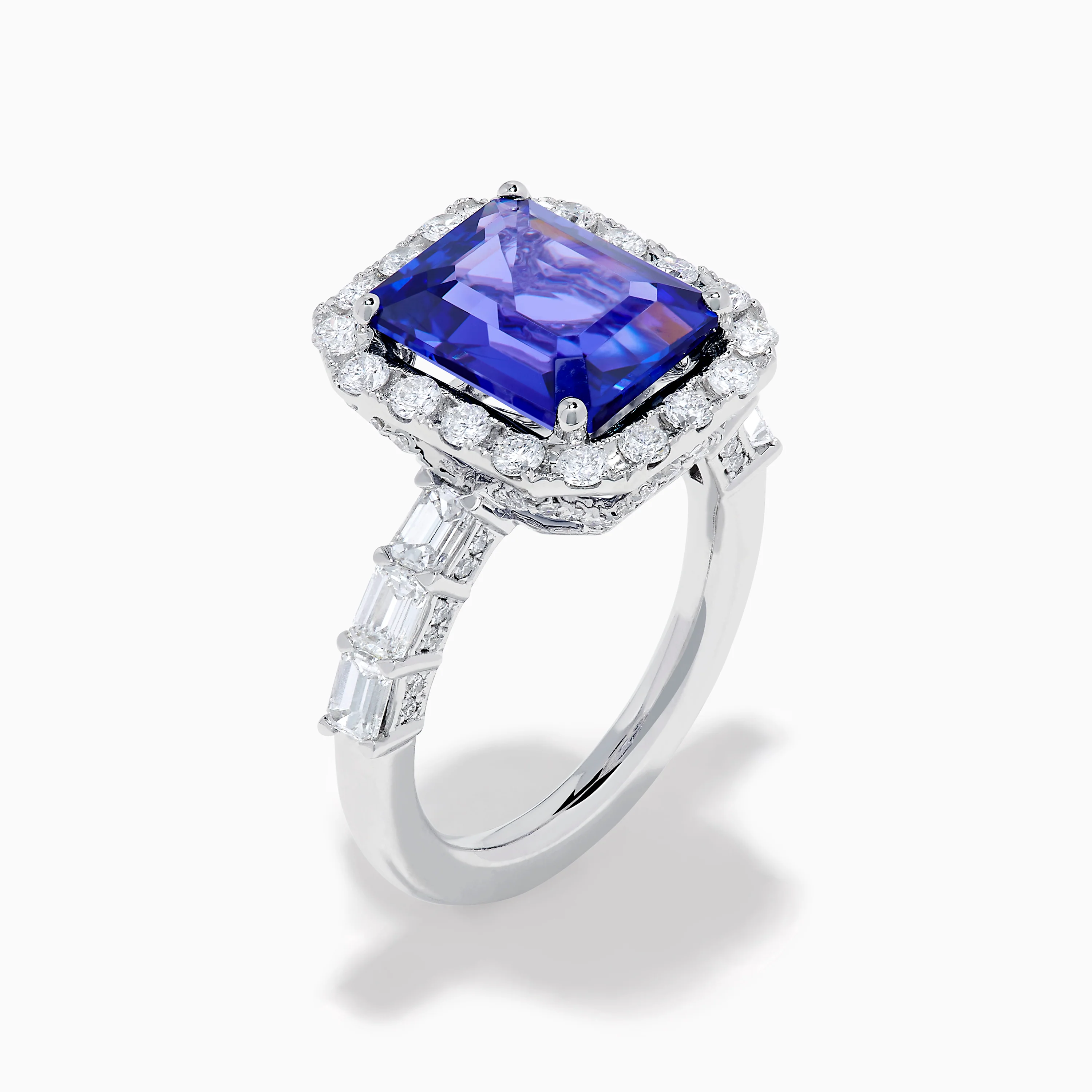 Effy Hematian 18K White Gold Tanzanite and Diamond Halo Ring - Image 4
