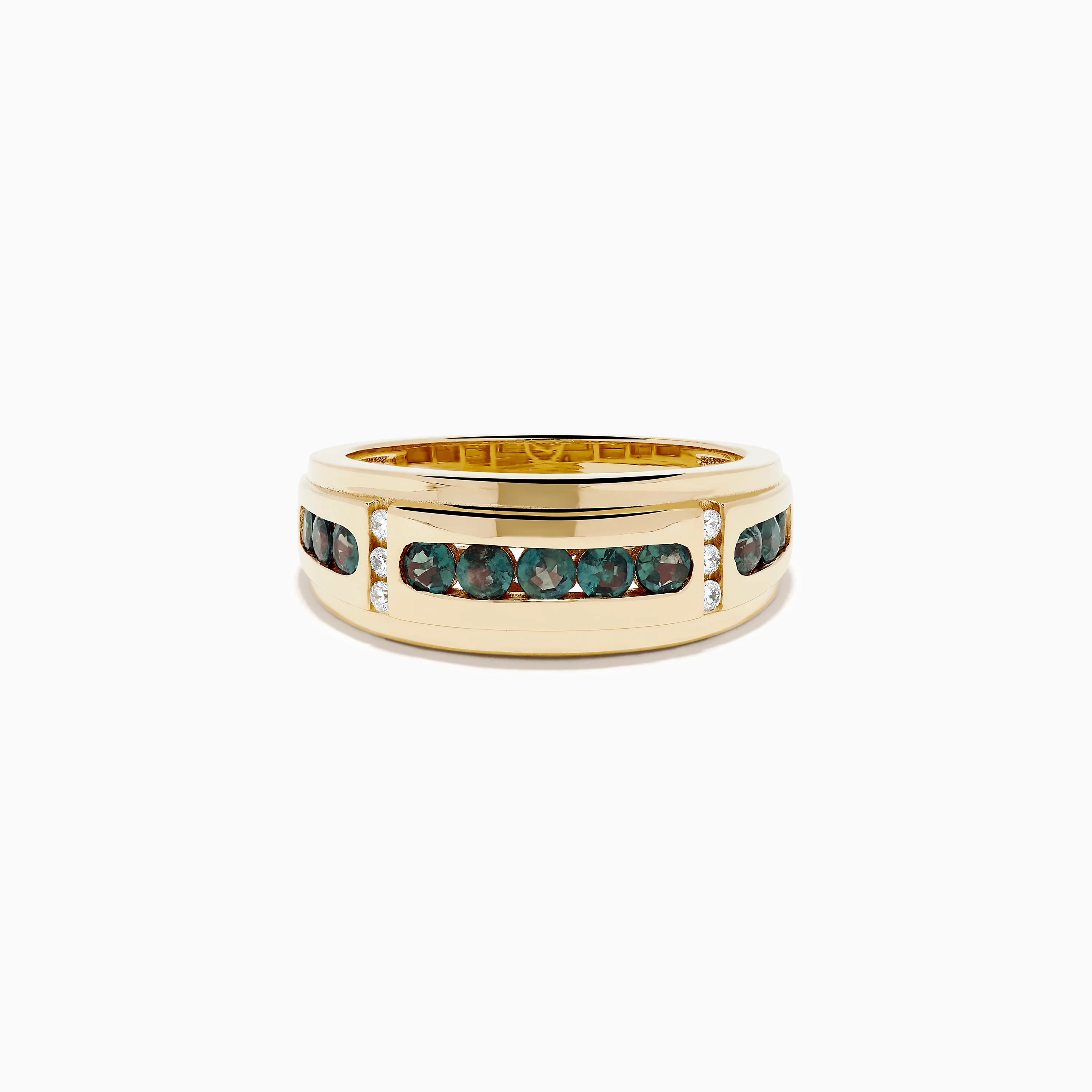 Effy Hematian Men's 14K Yellow Gold Alexandrite and Diamond Channel-Set Band