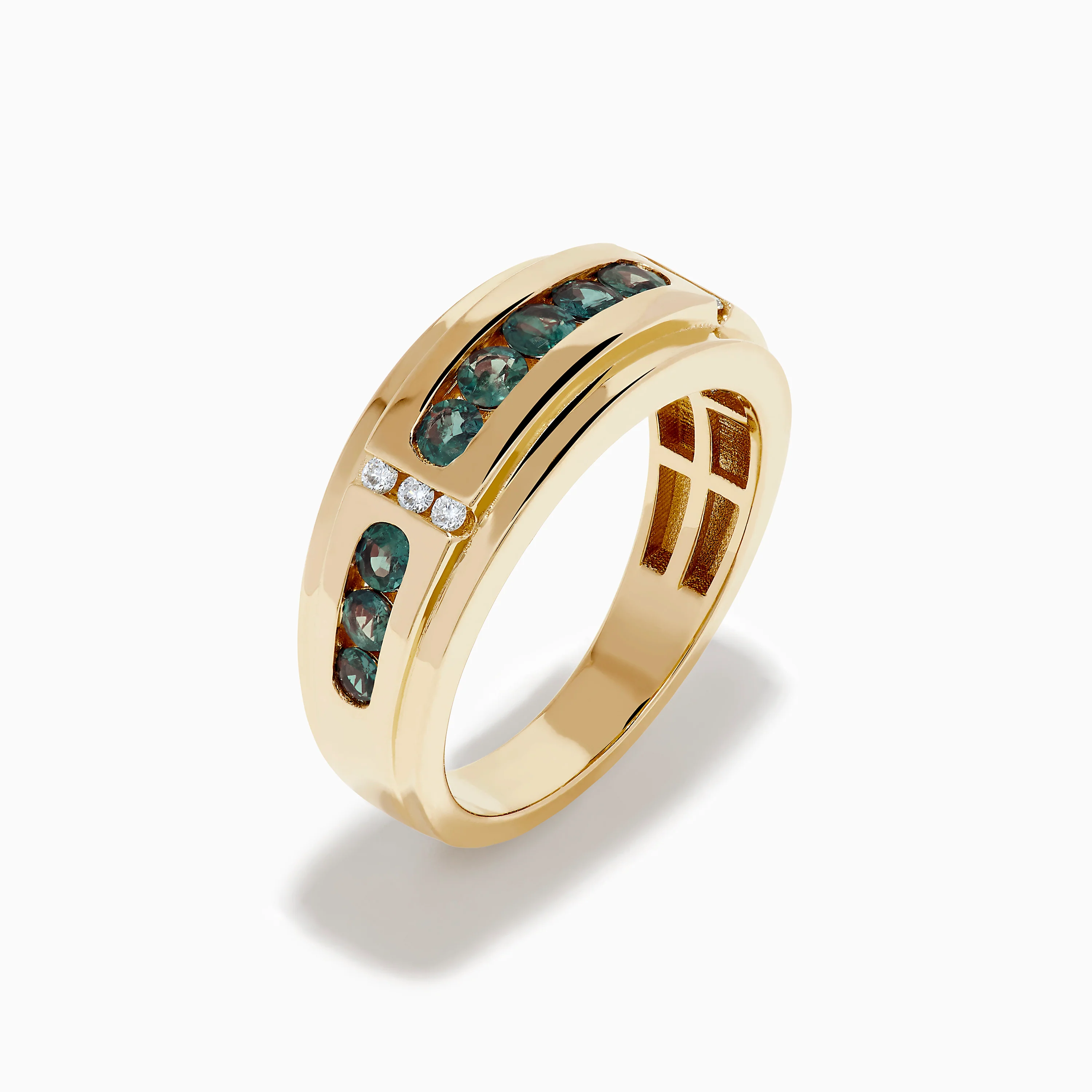 Effy Hematian Men's 14K Yellow Gold Alexandrite and Diamond Channel-Set Band - Image 4