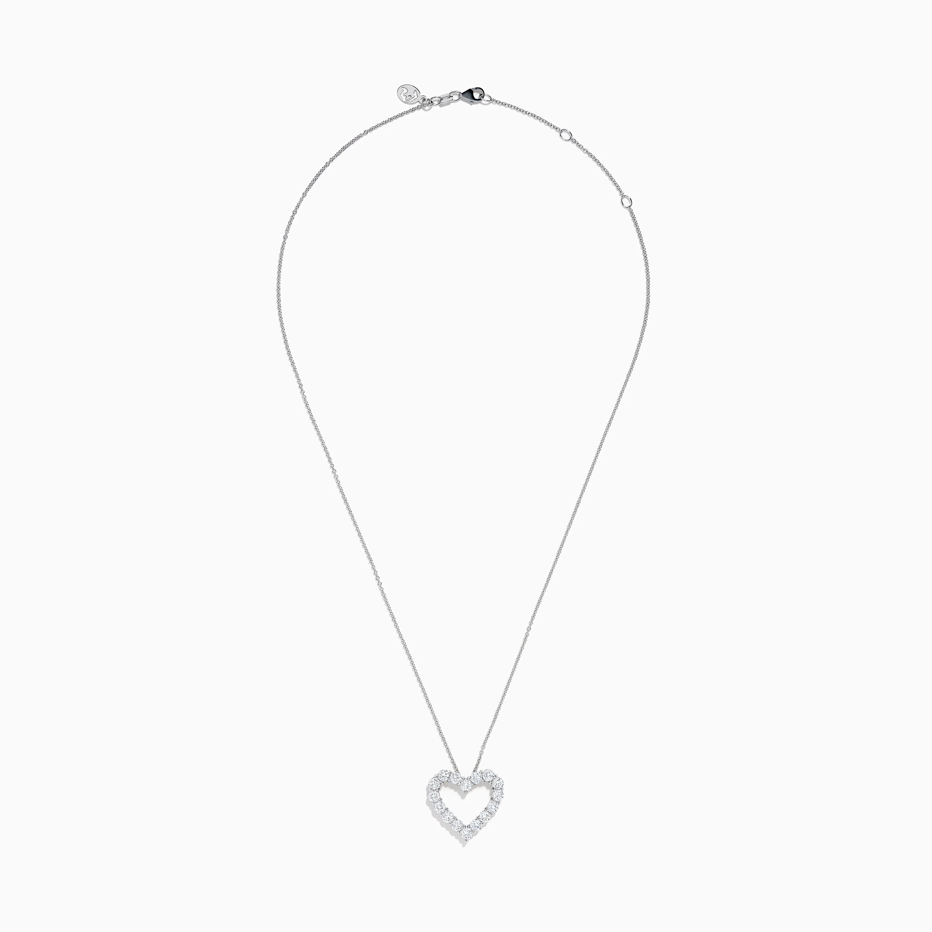 Lab Grown Diamond 1.96ct Heart Pendant in 14K White Gold - Image 3