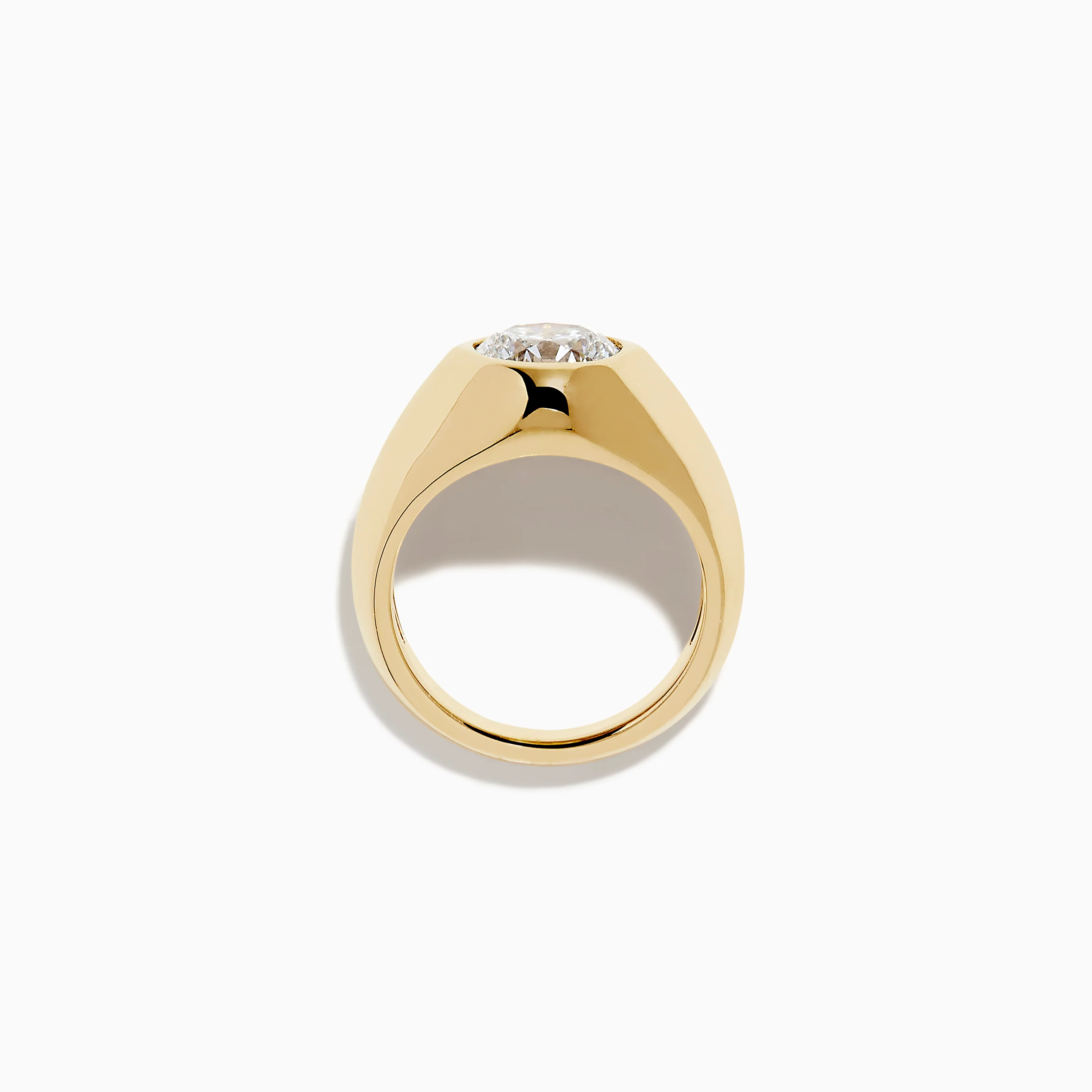 Lab Grown Diamond Bezel Signet Pinky Ring in 14K Yellow Gold - Image 3