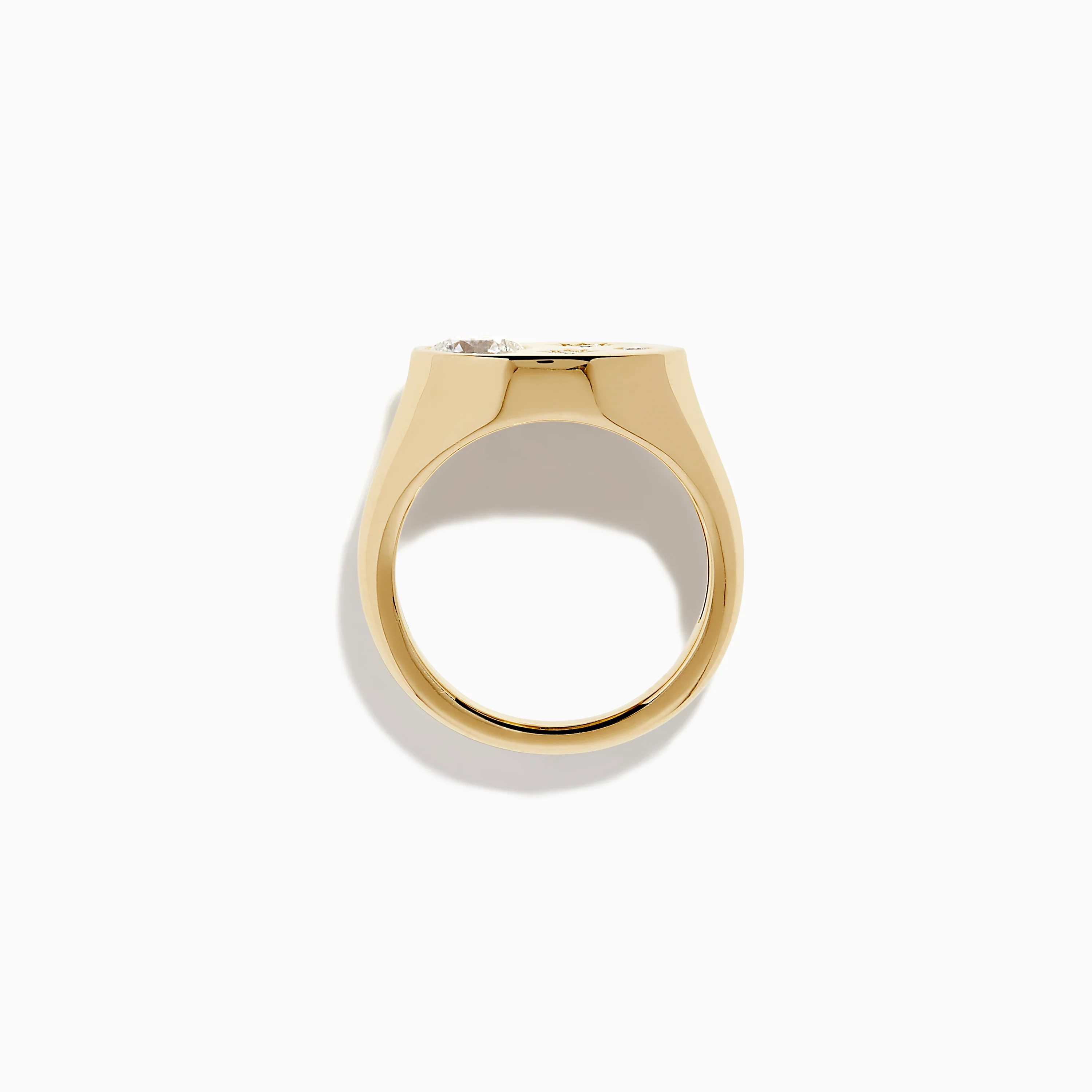 Lab Grown Diamond Celestial Signet Pinky Ring in 14K Yellow Gold - Image 3