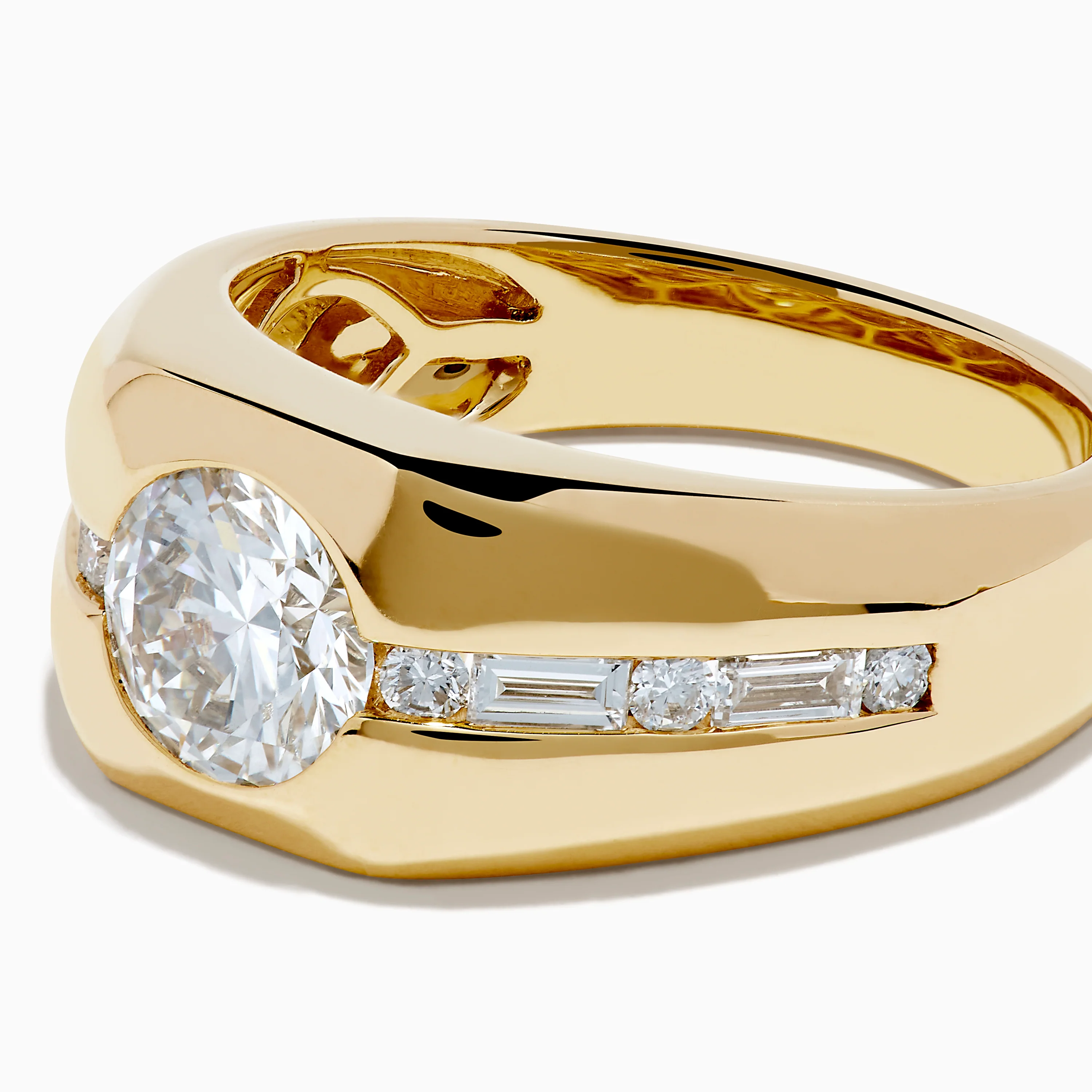 Lab Grown Diamond Channel-Set Men's Pinky Ring in 14K Yellow Gold - Image 2