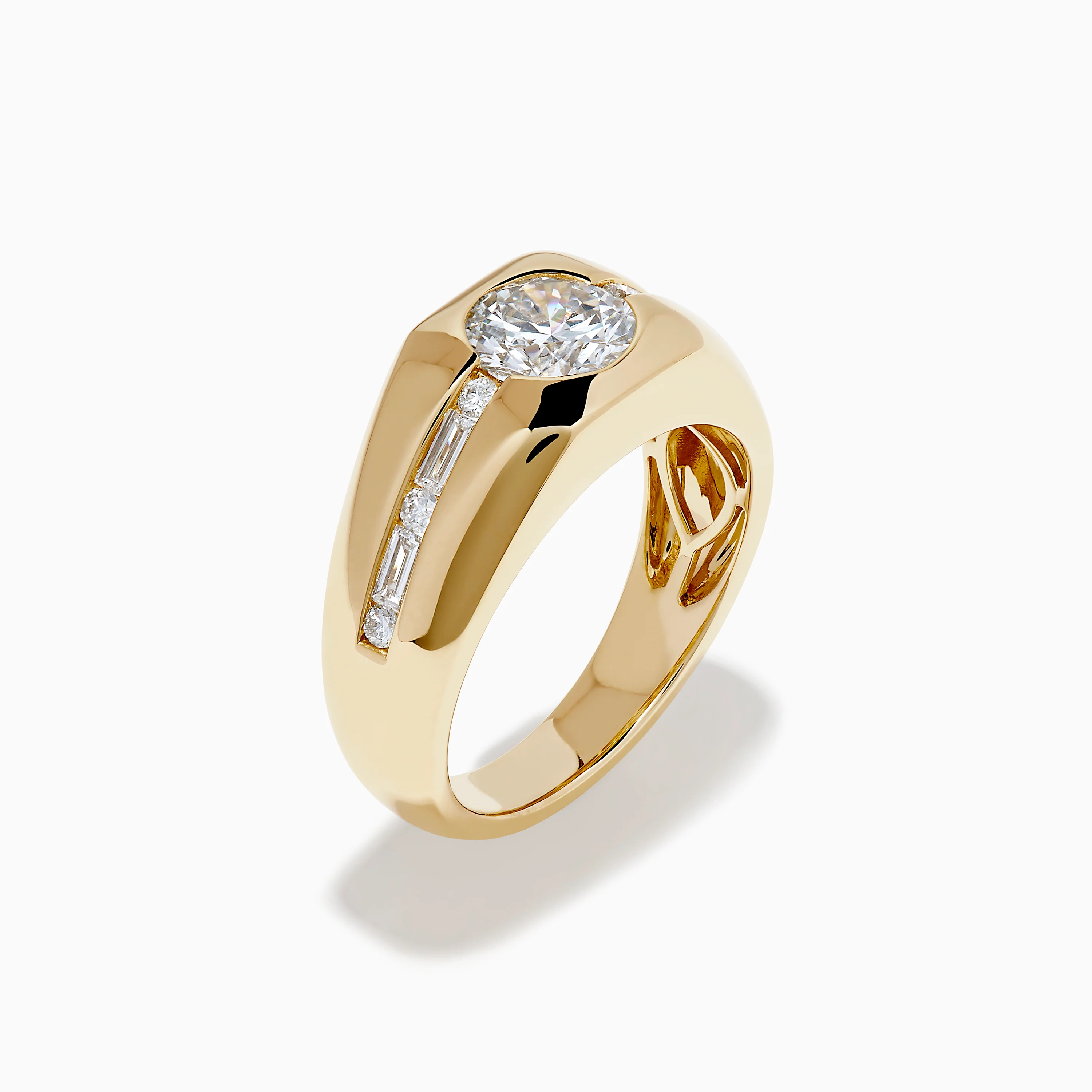 Lab Grown Diamond Channel-Set Men's Pinky Ring in 14K Yellow Gold - Image 4