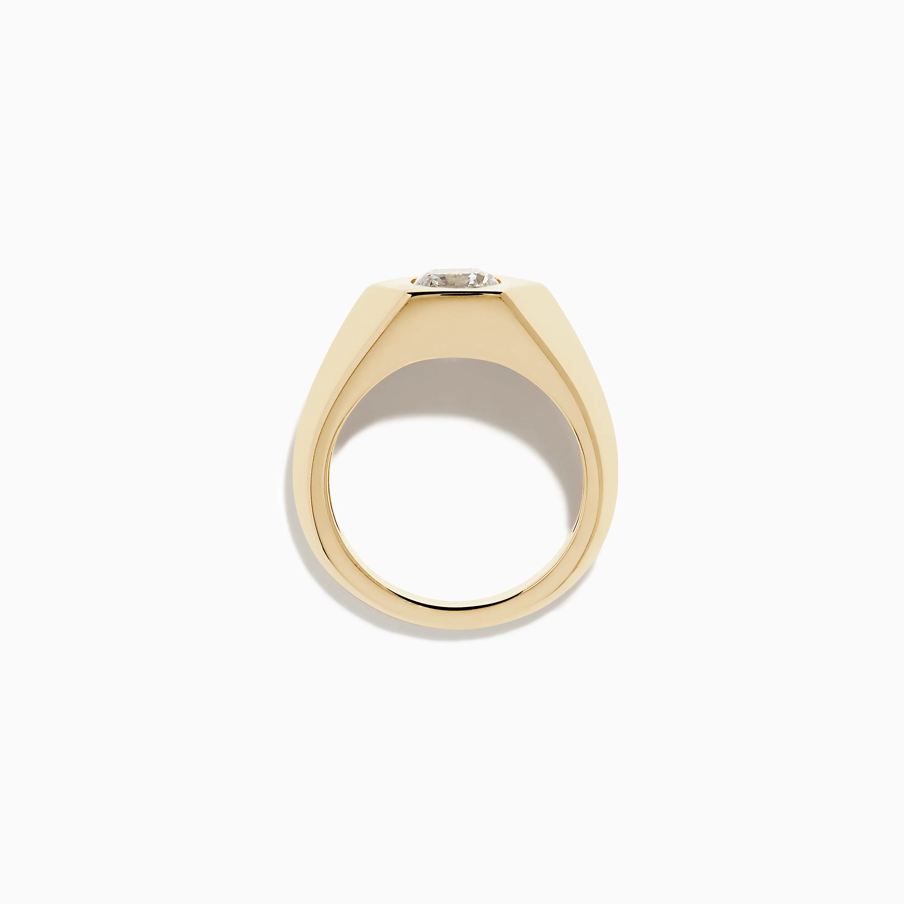 Lab Grown Diamond Cushion Bezel Signet Pinky Ring in 14K Yellow Gold - Image 3