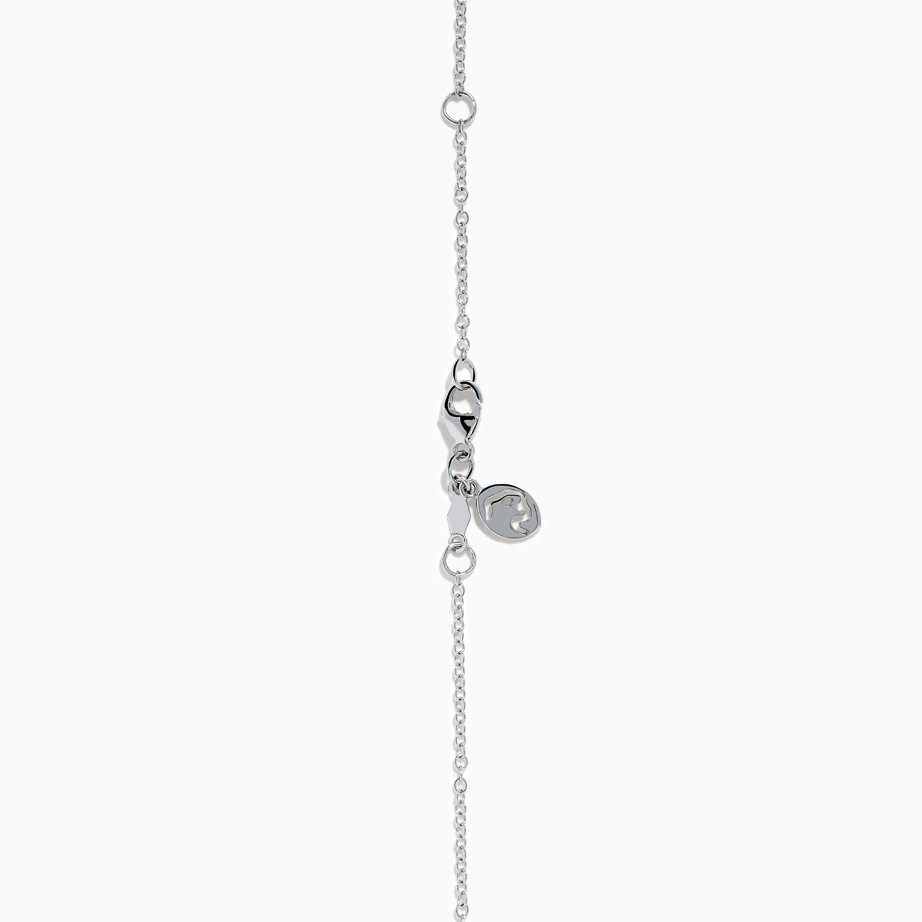 Lab Grown Diamond East-West Oval Halo Necklace in 14K White Gold - Image 4