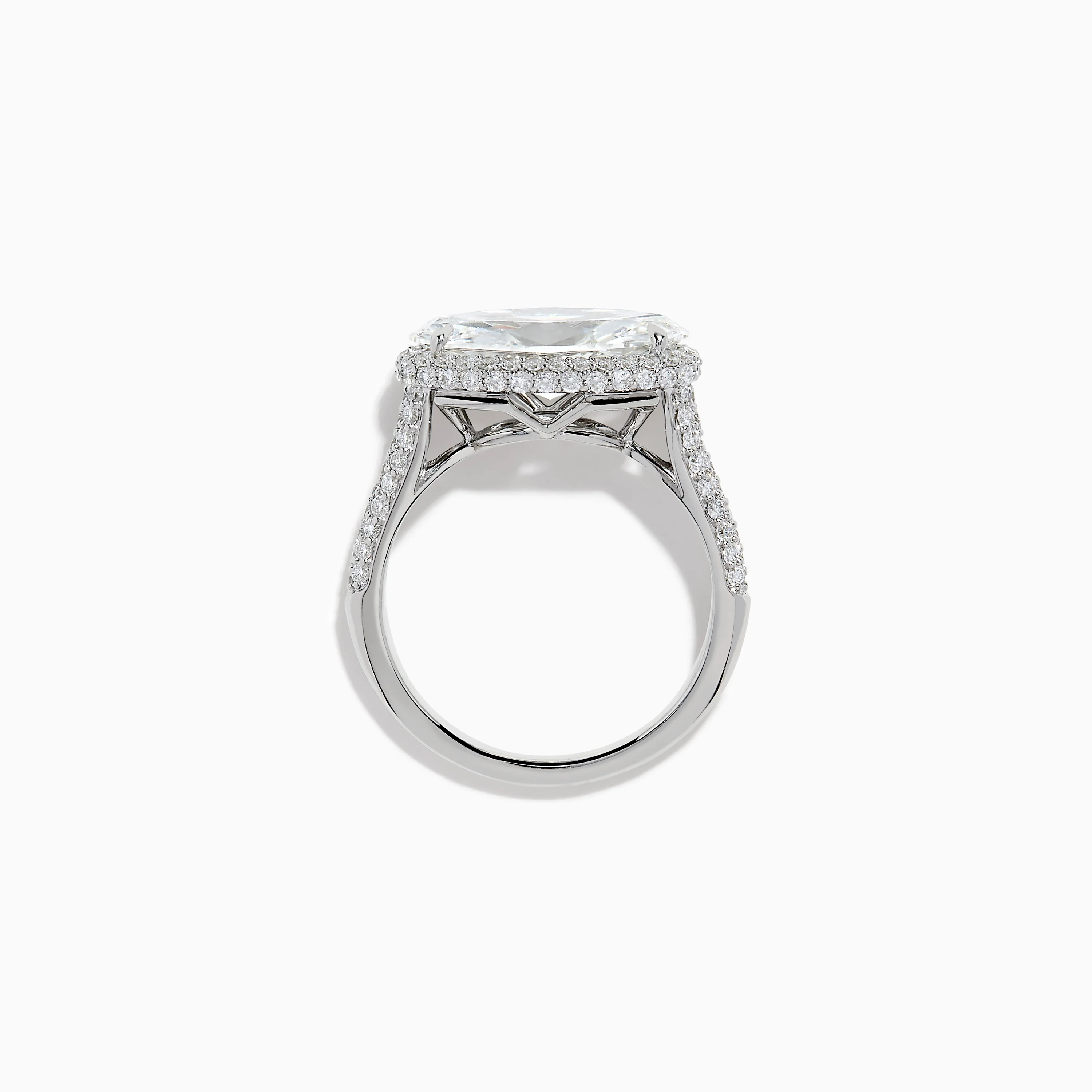 Lab Grown Diamond East-West Oval Halo Ring in 14K White Gold - Image 3