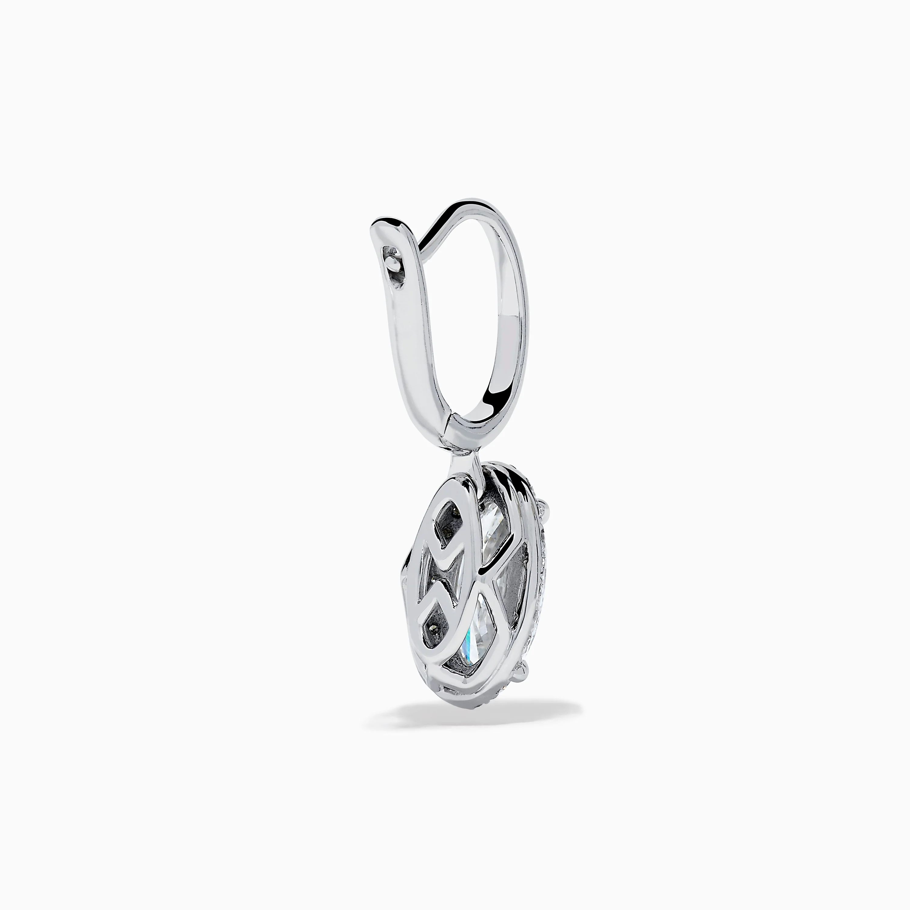 Lab Grown Diamond Elongated Oval Drop Earrings in 14K White Gold - Image 4