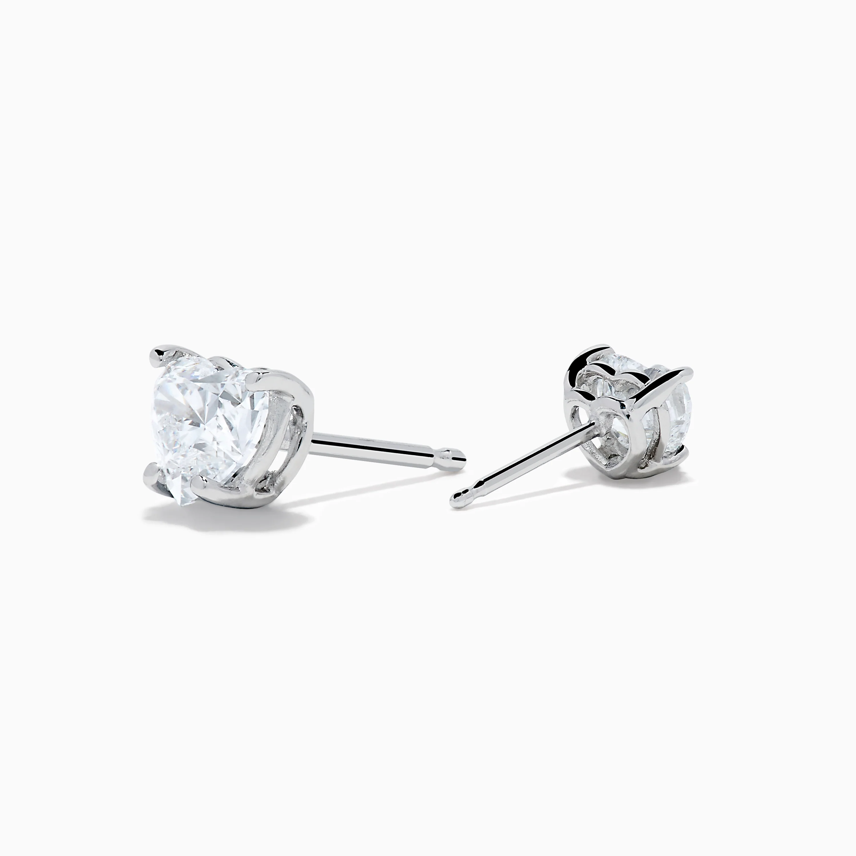 Lab Grown Diamond Heart Shaped 0.98ct Stud Earrings in 14K White Gold - Image 2