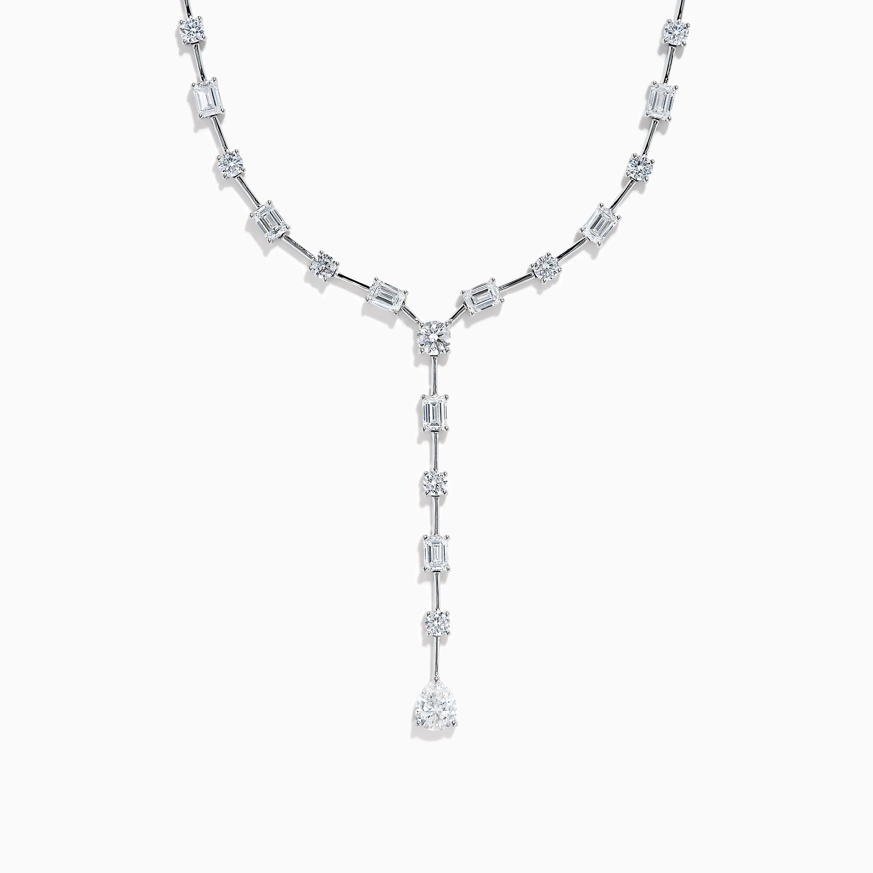 Lab Grown Diamond Lariat Tennis Necklace in 14K White Gold