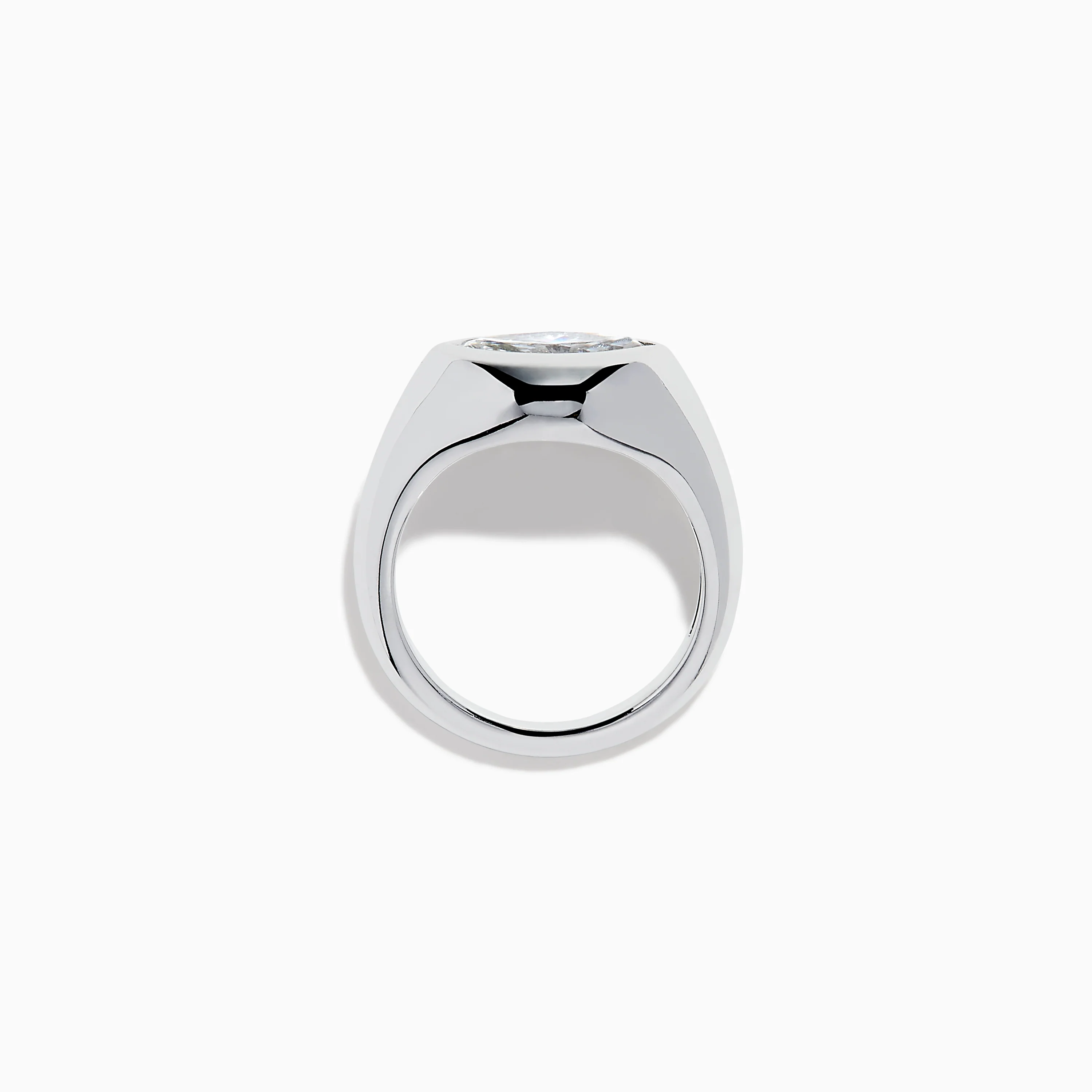 Lab Grown Diamond Marquise Bezel Pinky Ring in 14K White Gold - Image 3