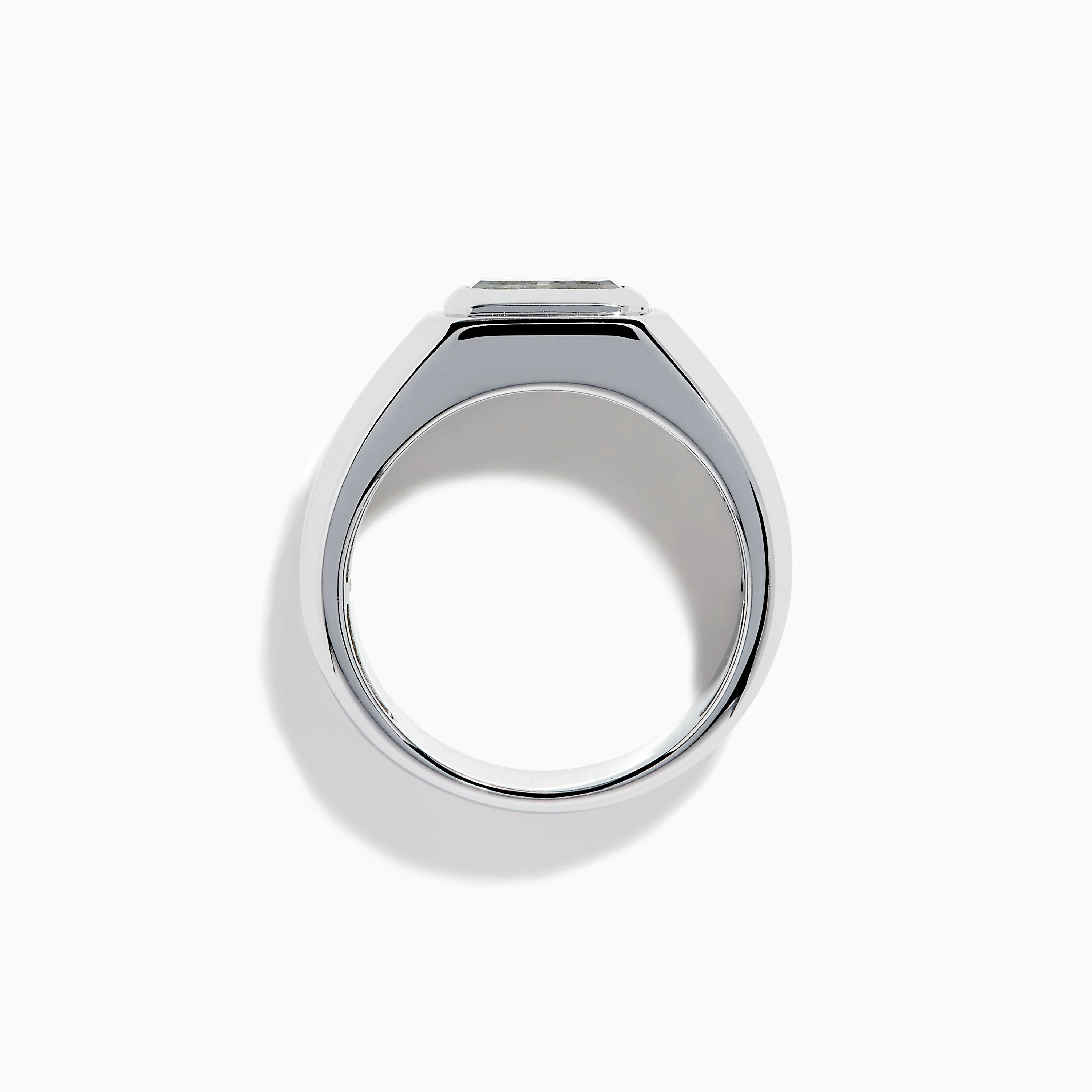 Lab Grown Diamond Men's Signet Ring in 14K White Gold - Image 3
