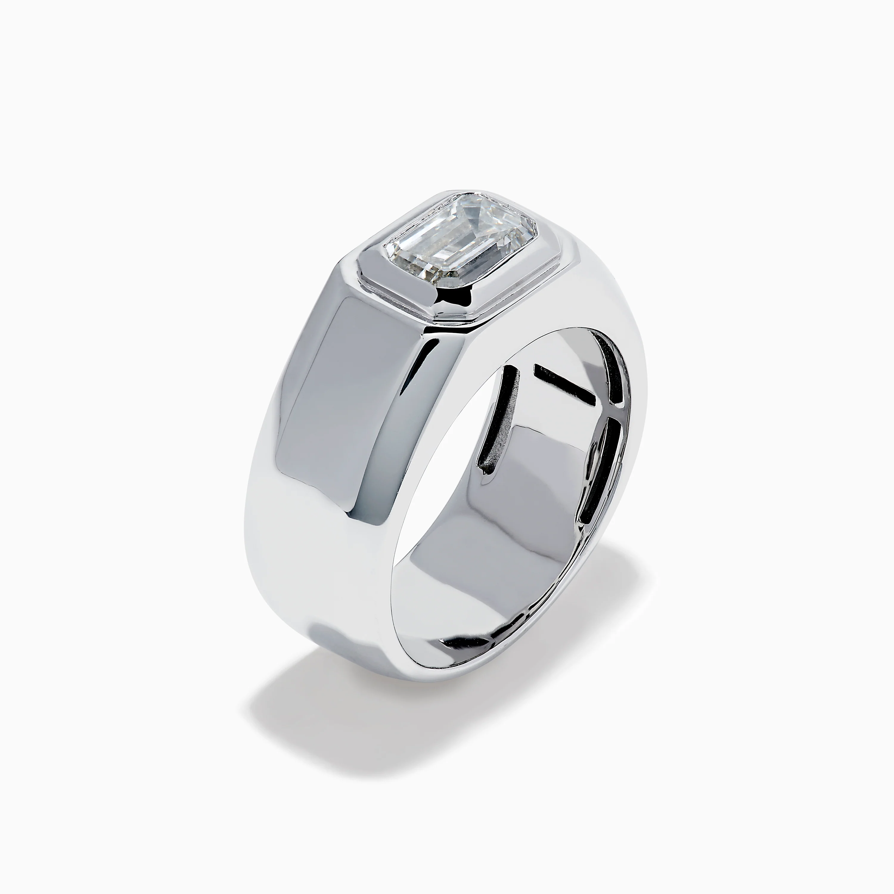 Lab Grown Diamond Men's Signet Ring in 14K White Gold - Image 4