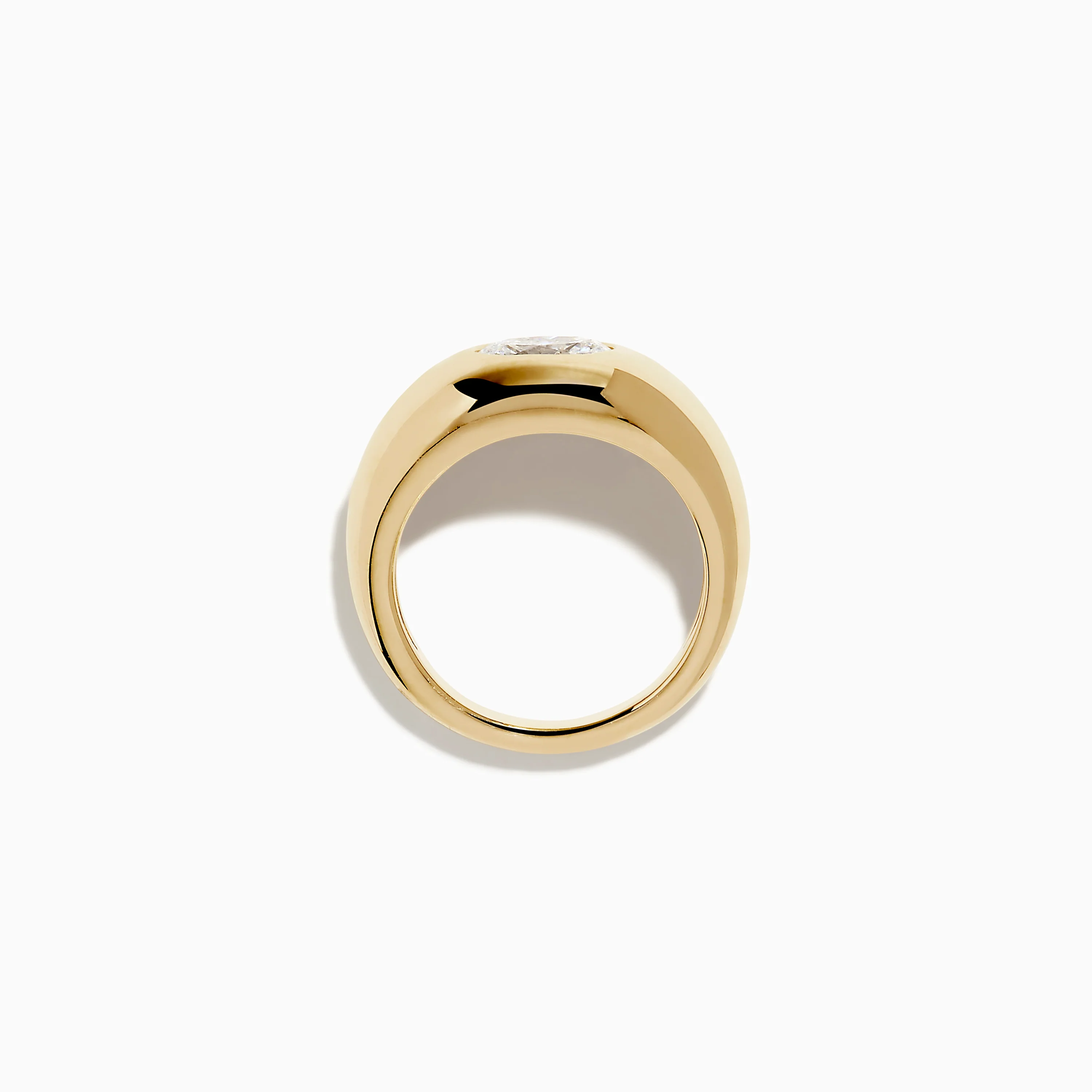 Lab Grown Diamond Oval Bezel Pinky Ring in 14K Yellow Gold - Image 3