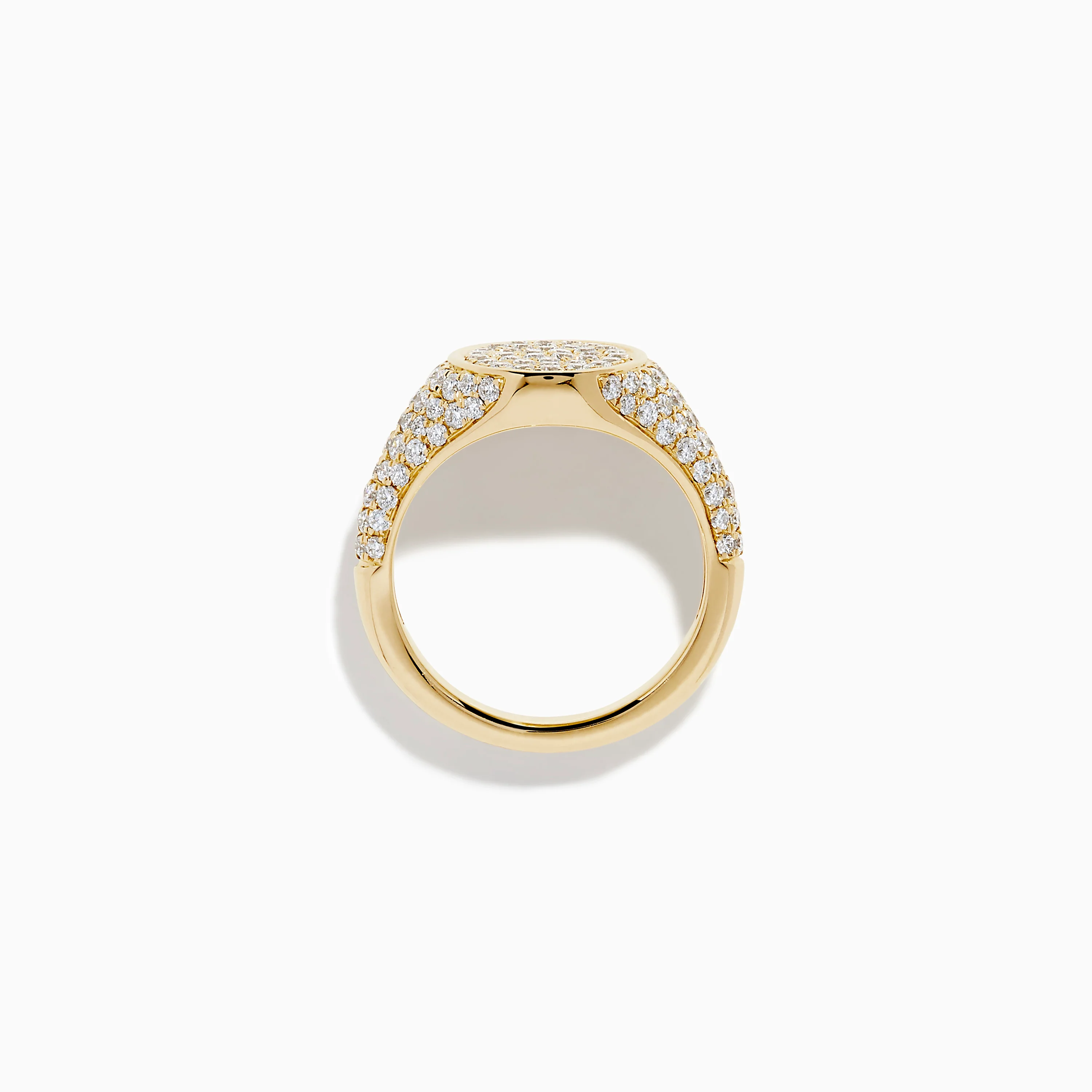 Lab Grown Diamond Oval Pave Signet Pinky Ring 14K Yellow Gold - Image 3