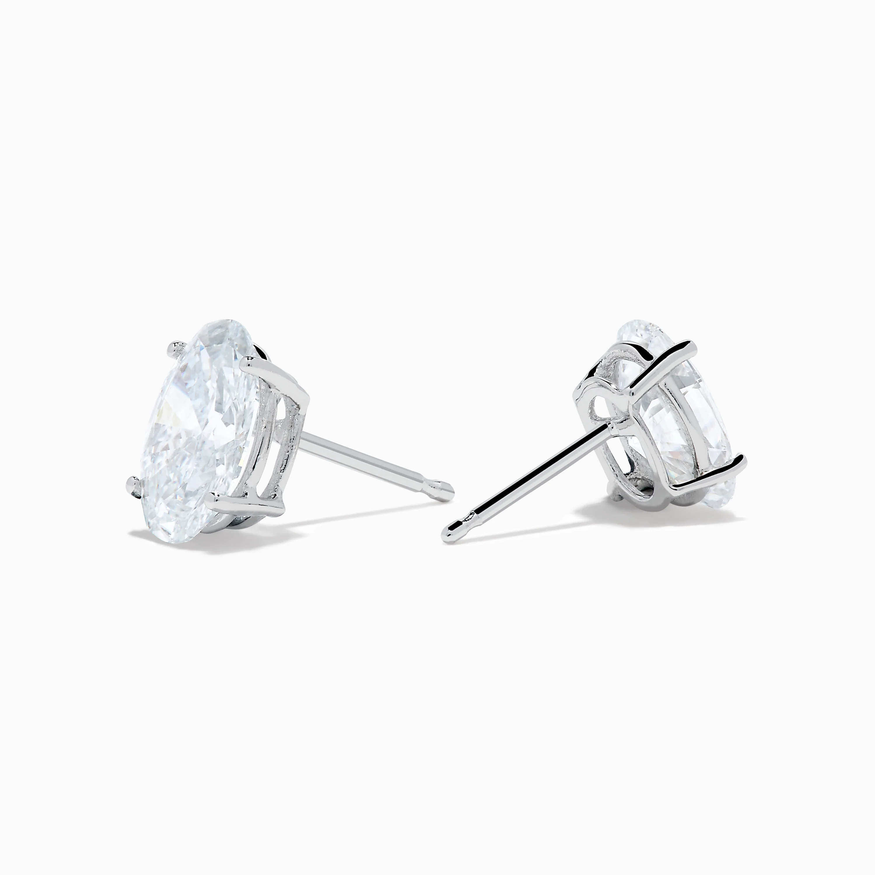 Lab Grown Diamond Oval Shaped 1.96ct Stud Earrings in 14K White Gold - Image 2