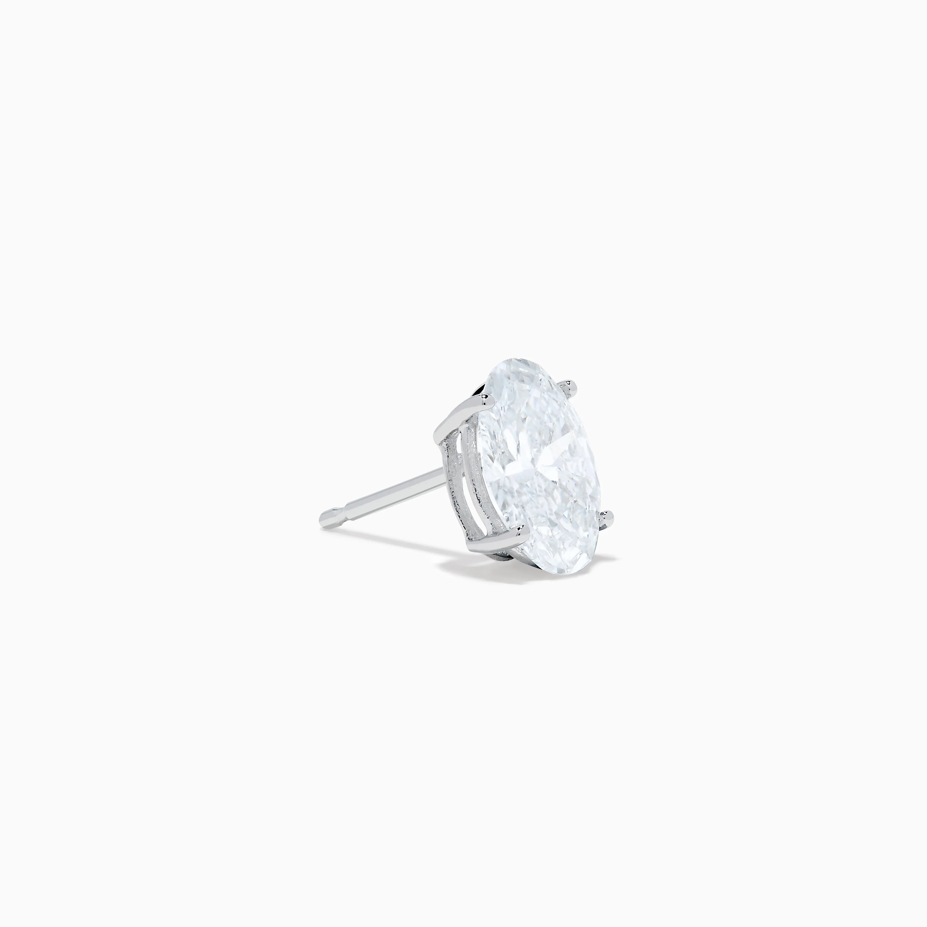 Lab Grown Diamond Oval Shaped 1.96ct Stud Earrings in 14K White Gold - Image 3