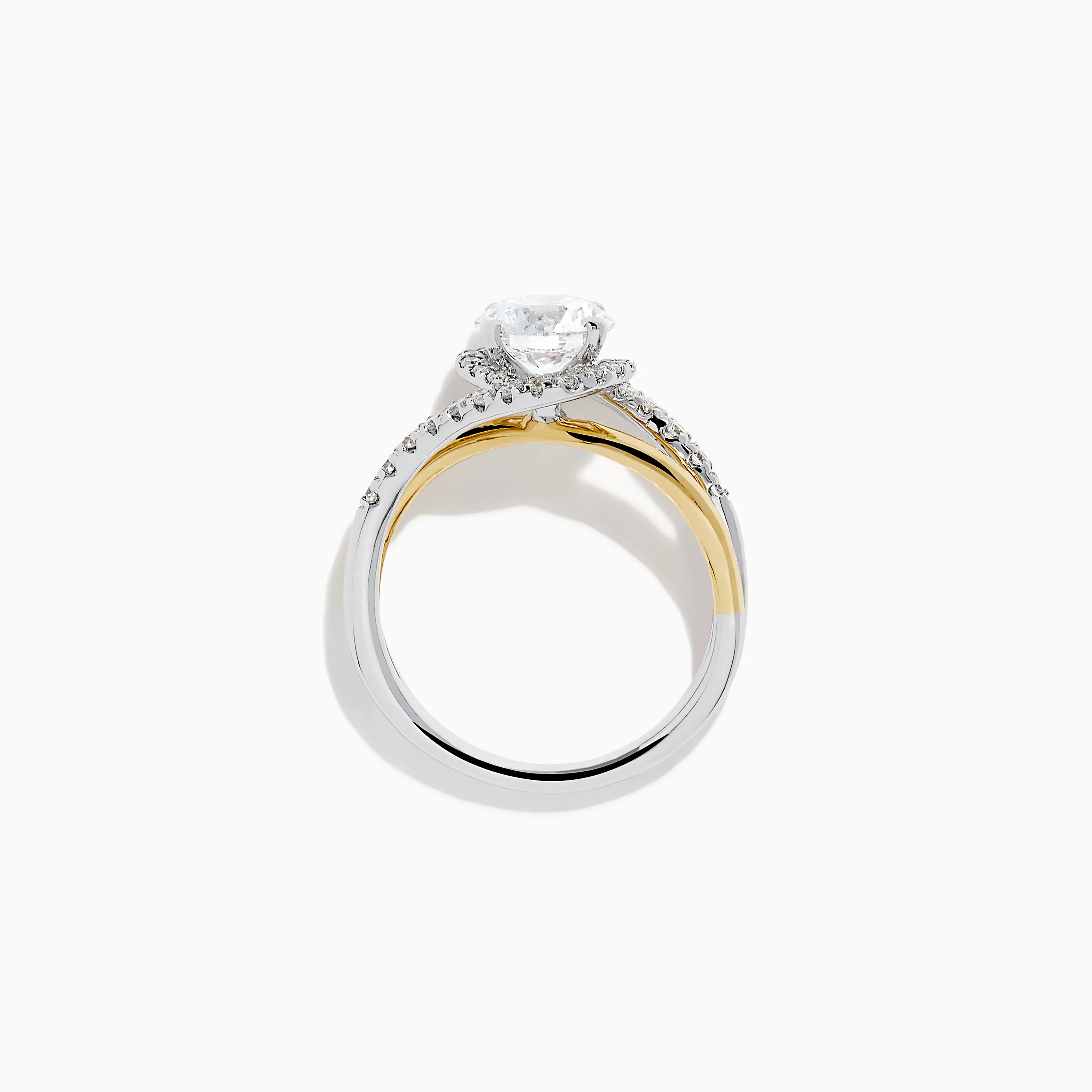 Lab Grown Diamond Swirl Halo Ring in 14K Two-Tone Gold - Image 3
