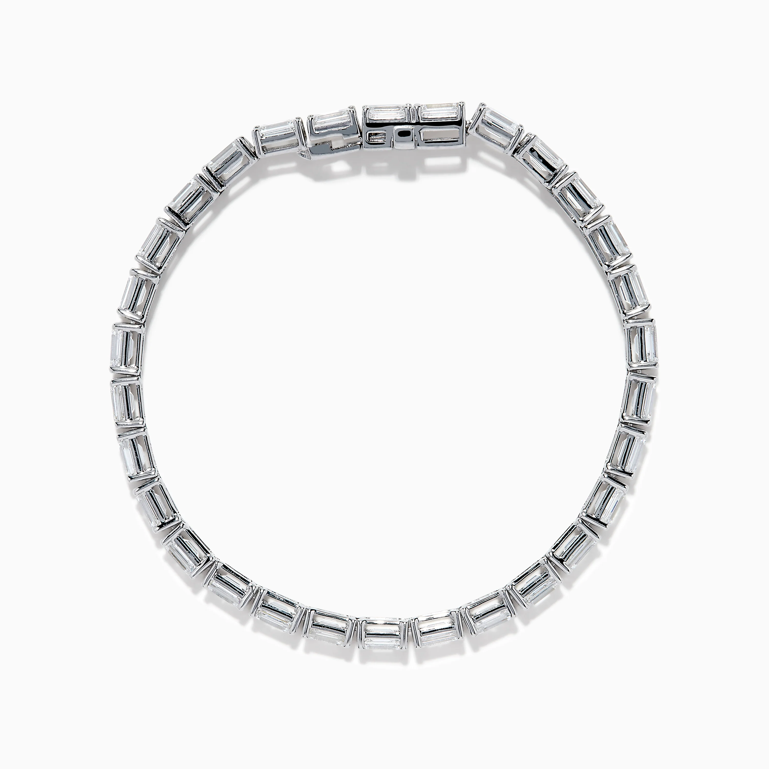 Lab Grown Emerald Cut Diamond 12.00ct Tennis Bracelet in 14K White Gold - Image 3