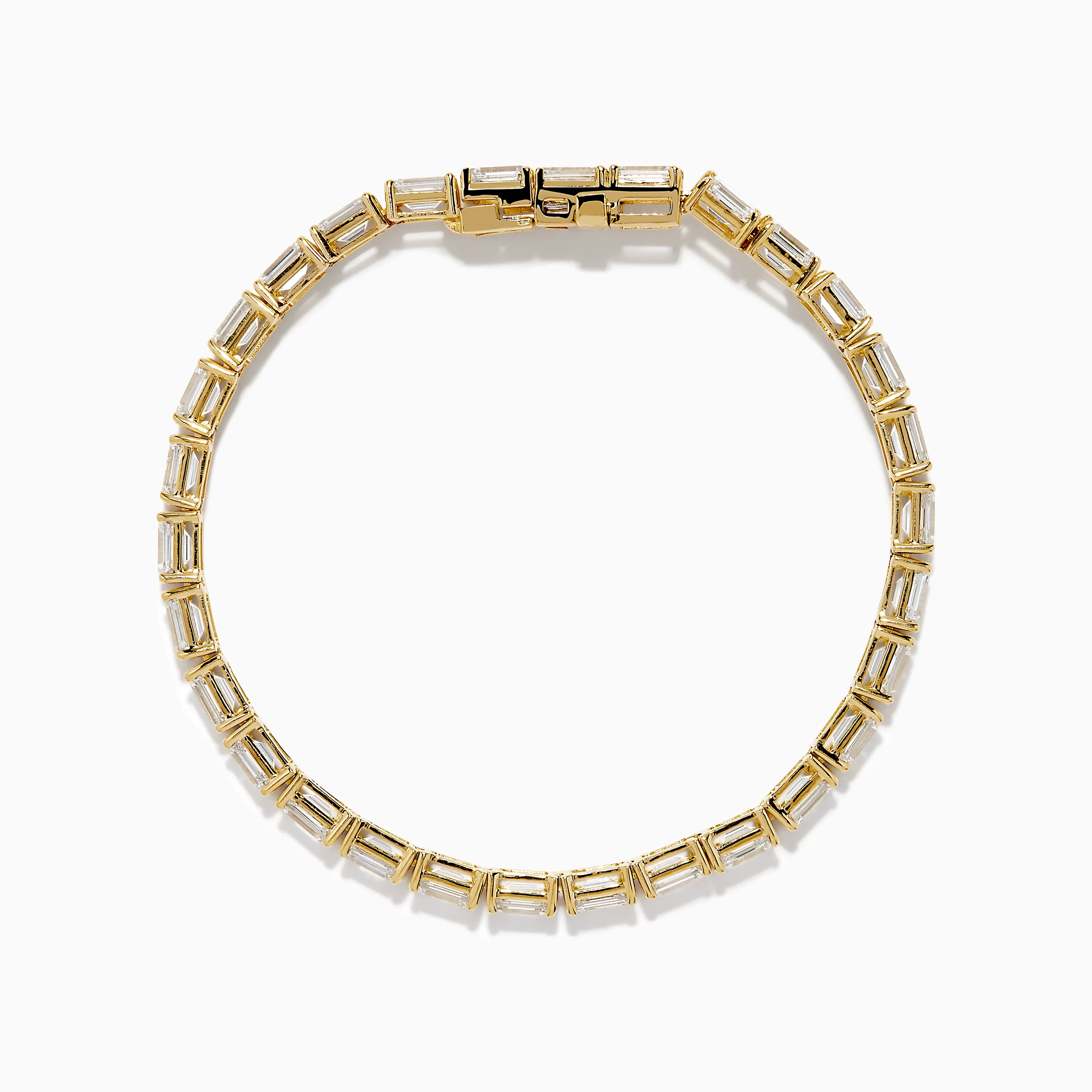 Lab Grown Emerald Cut Diamond 12.00ct Tennis Bracelet in 14K Yellow Gold - Image 3