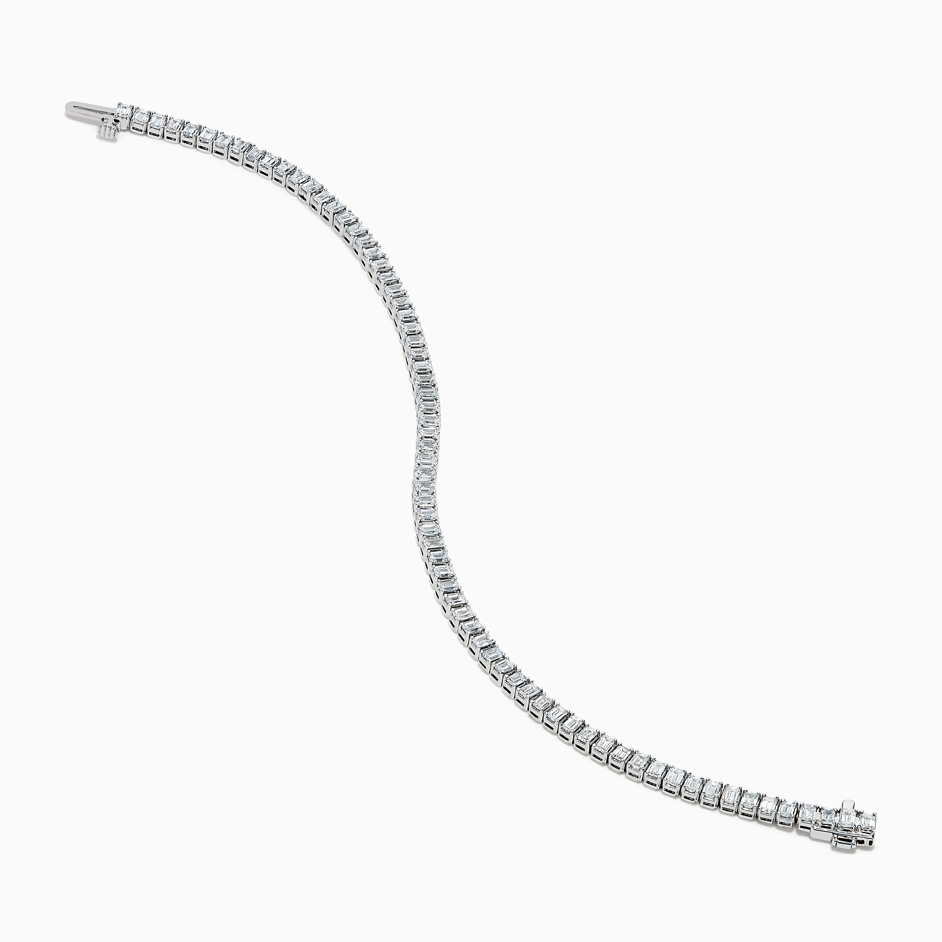 Lab Grown Emerald Cut Diamond 4.26ct Tennis Bracelet in 14K White Gold - Image 2