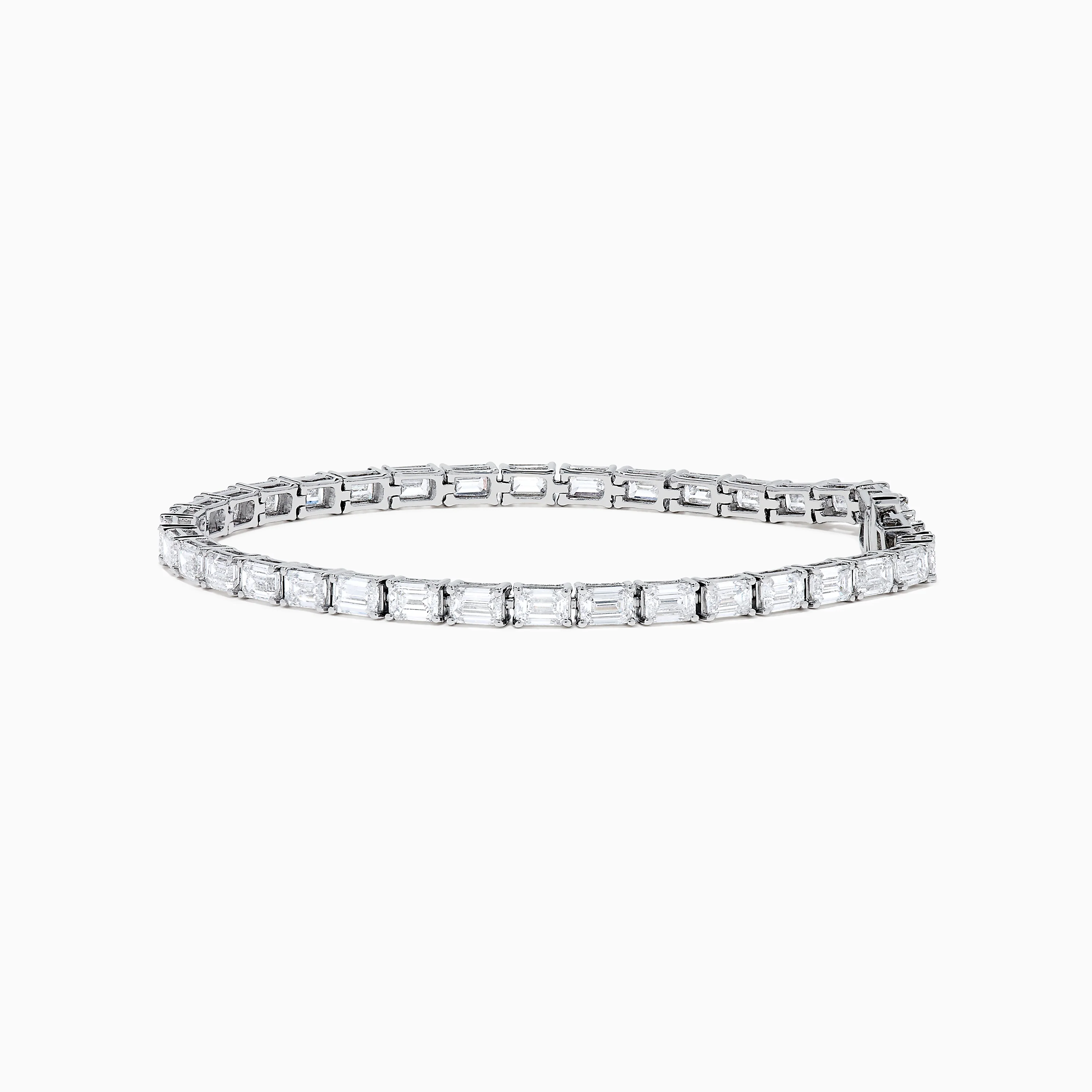 Lab Grown Emerald Cut Diamond 7.50ct Tennis Bracelet in 14K White Gold
