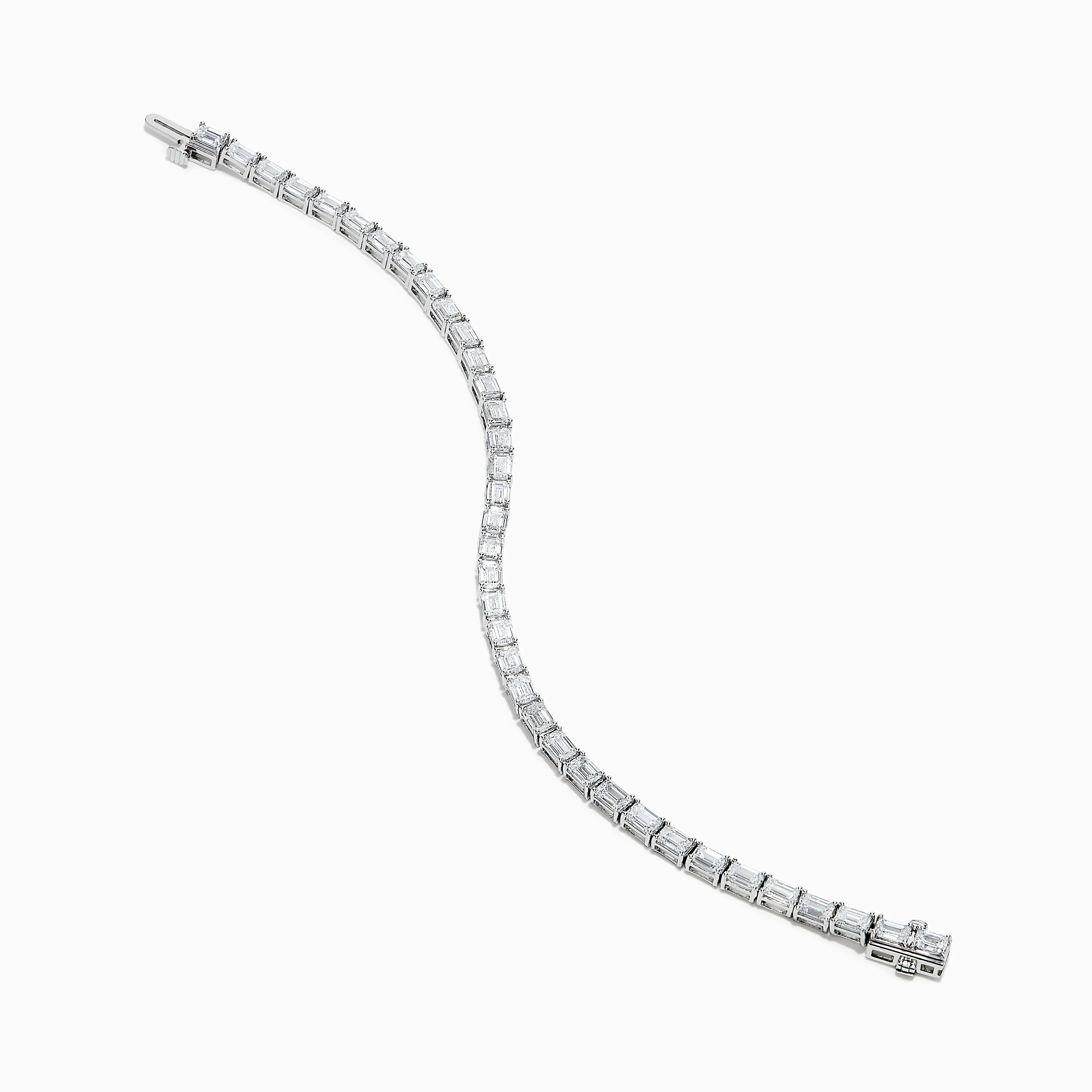 Lab Grown Emerald Cut Diamond 7.50ct Tennis Bracelet in 14K White Gold - Image 2
