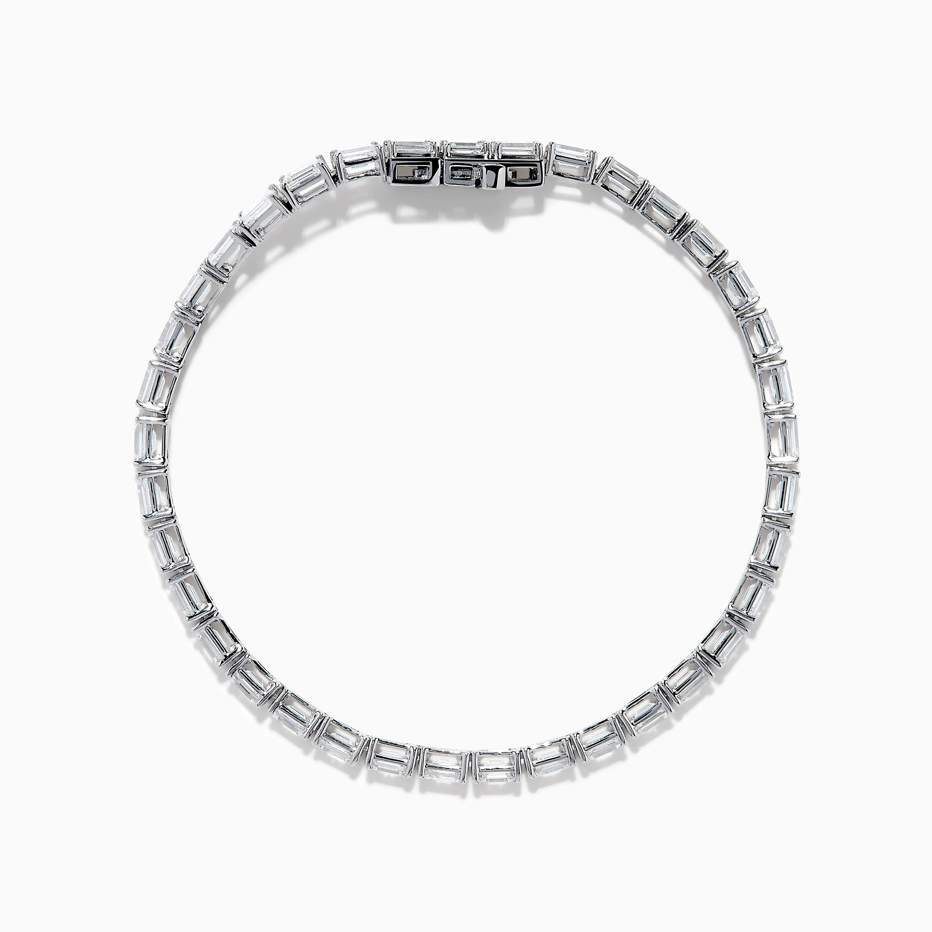 Lab Grown Emerald Cut Diamond 7.50ct Tennis Bracelet in 14K White Gold - Image 3