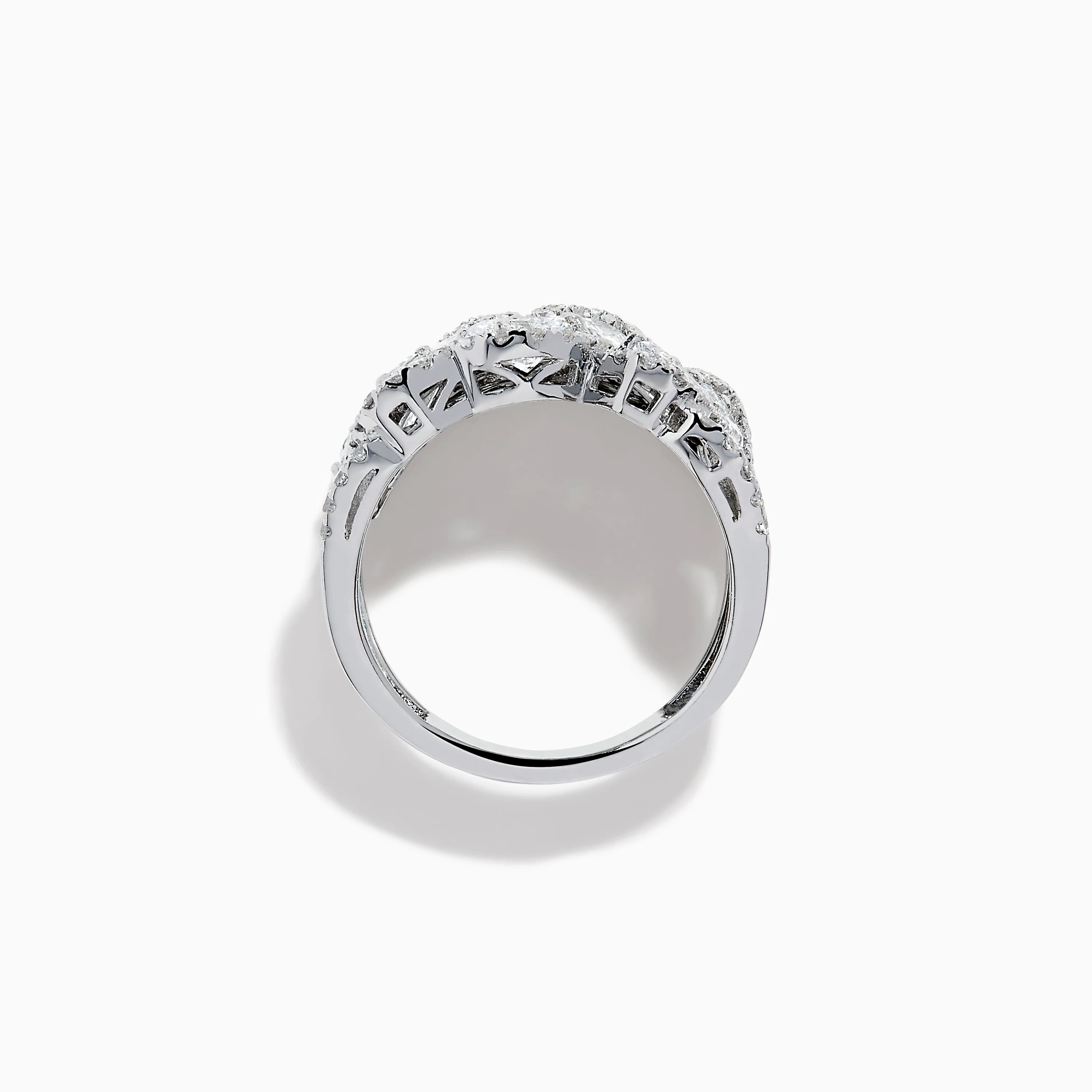 Lab Grown Multi Shape Diamond Wide Ring in 14K White Gold - Image 3