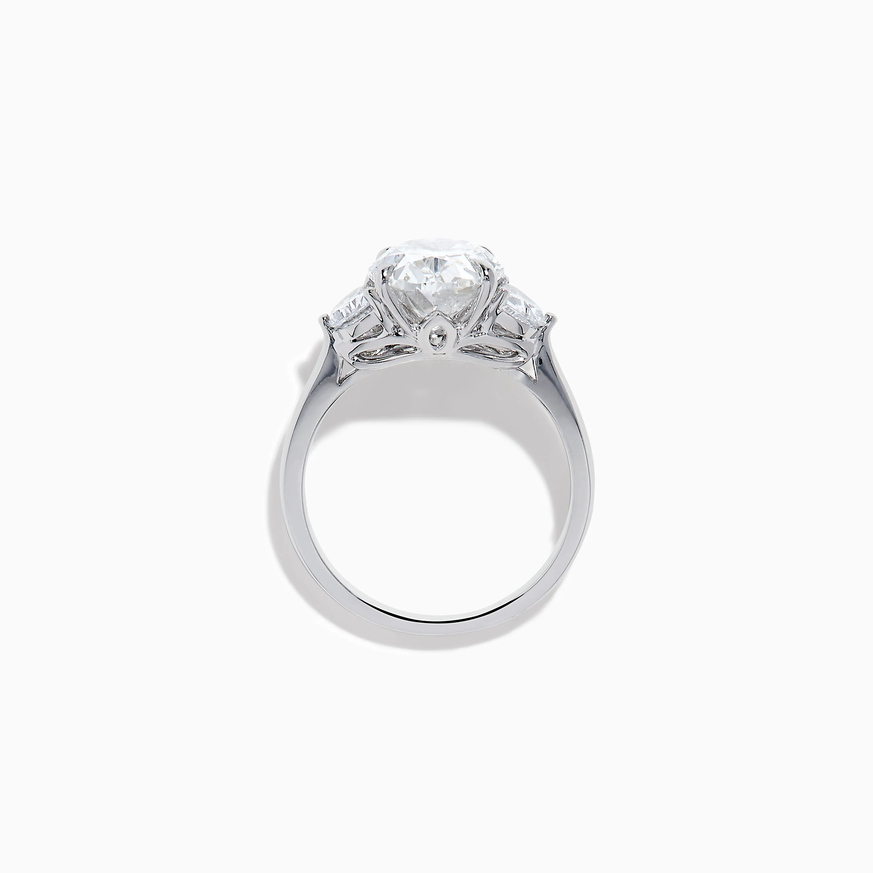 Lab Grown Oval Diamond 3 Stone Ring in 14K White Gold - Image 3
