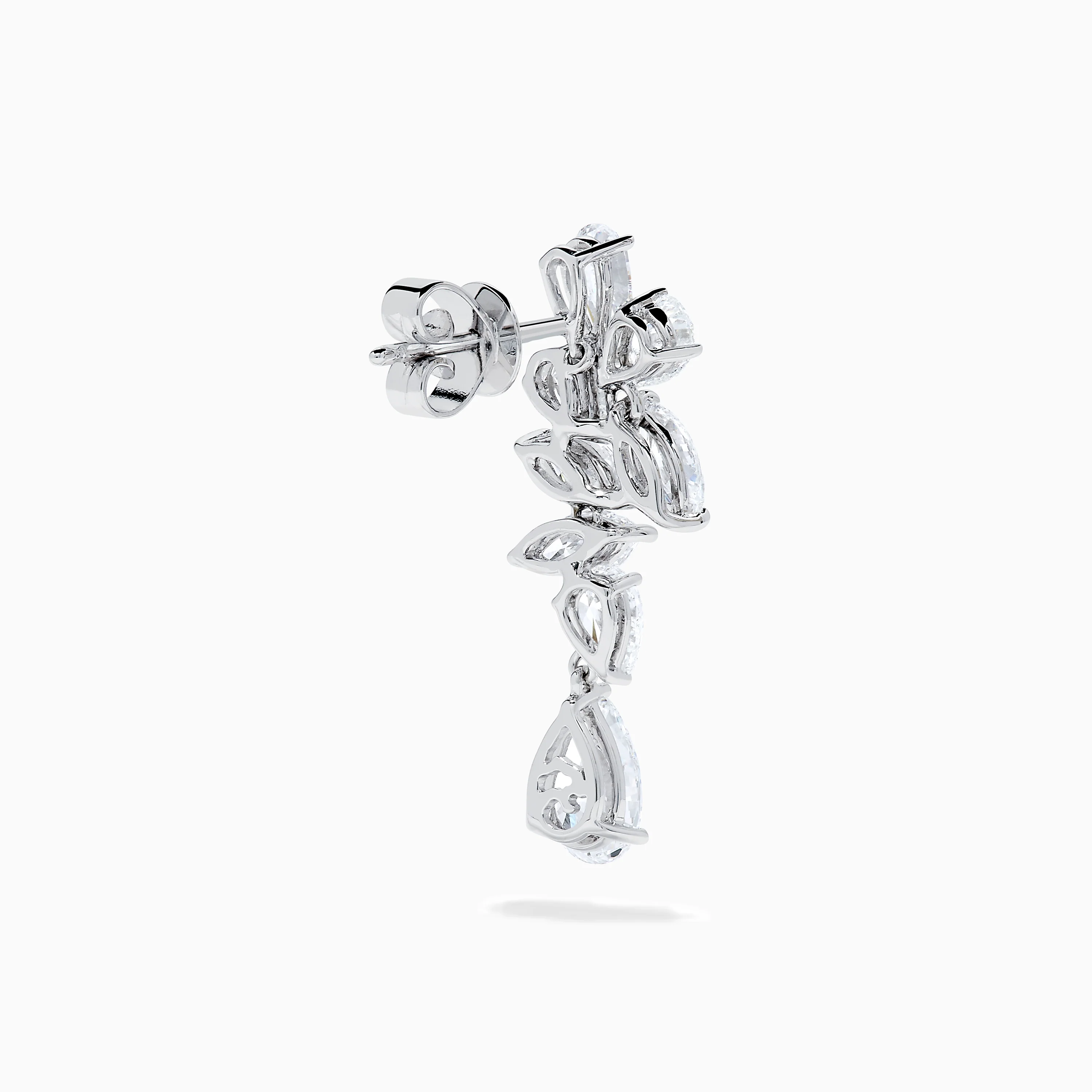 Lab Grown Pear and Marquise Diamond 3.61ct Statement Drop Earrings in 14K White Gold - Image 4
