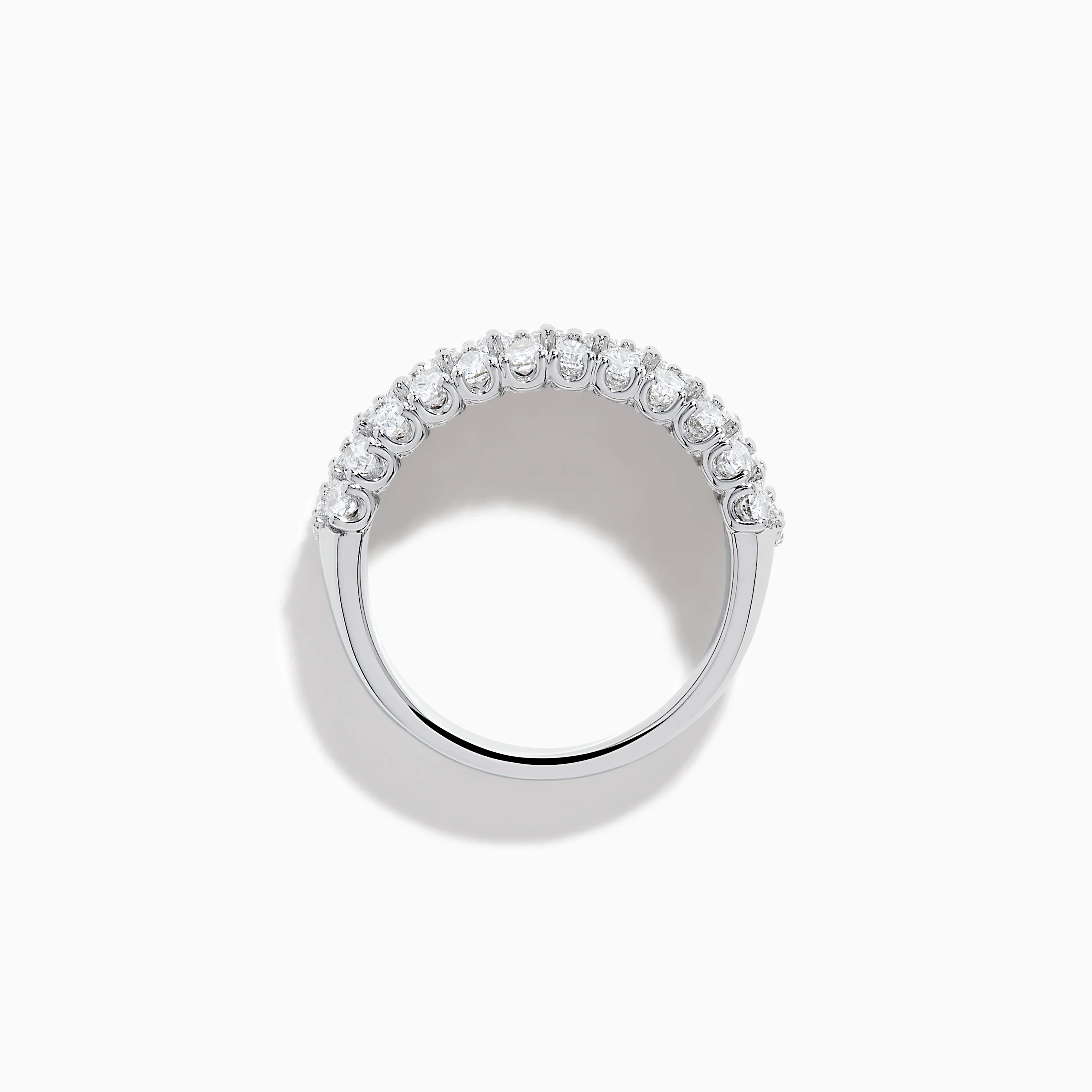 Lab Grown Pear and Marquise Diamond Wide Band Ring in 14K White Gold - Image 3