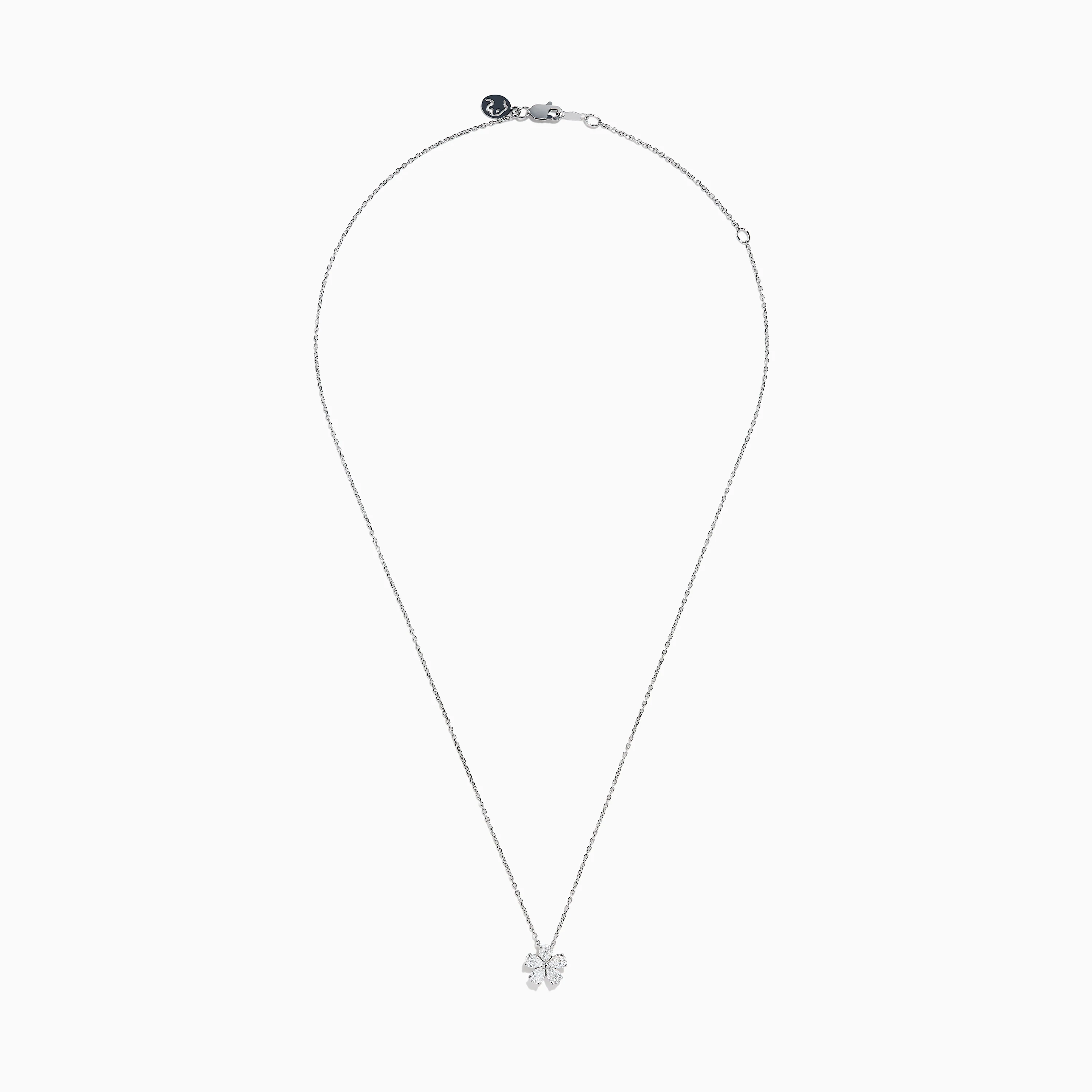 Lab Grown Pear Diamond Flower Pendant in 14K White Gold - Image 3