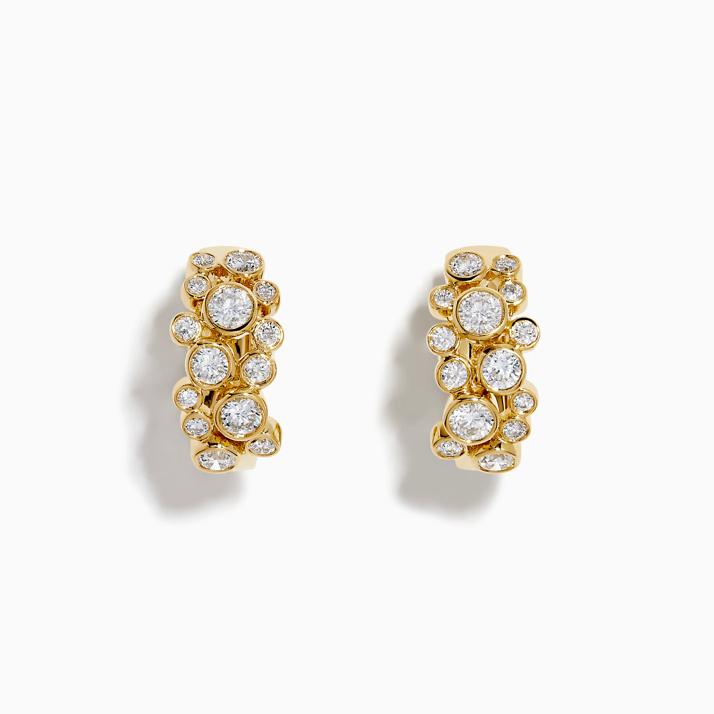 Lab Grown Round Diamond 1.13ct Bubble Hoop Earrings in 14K Yellow Gold