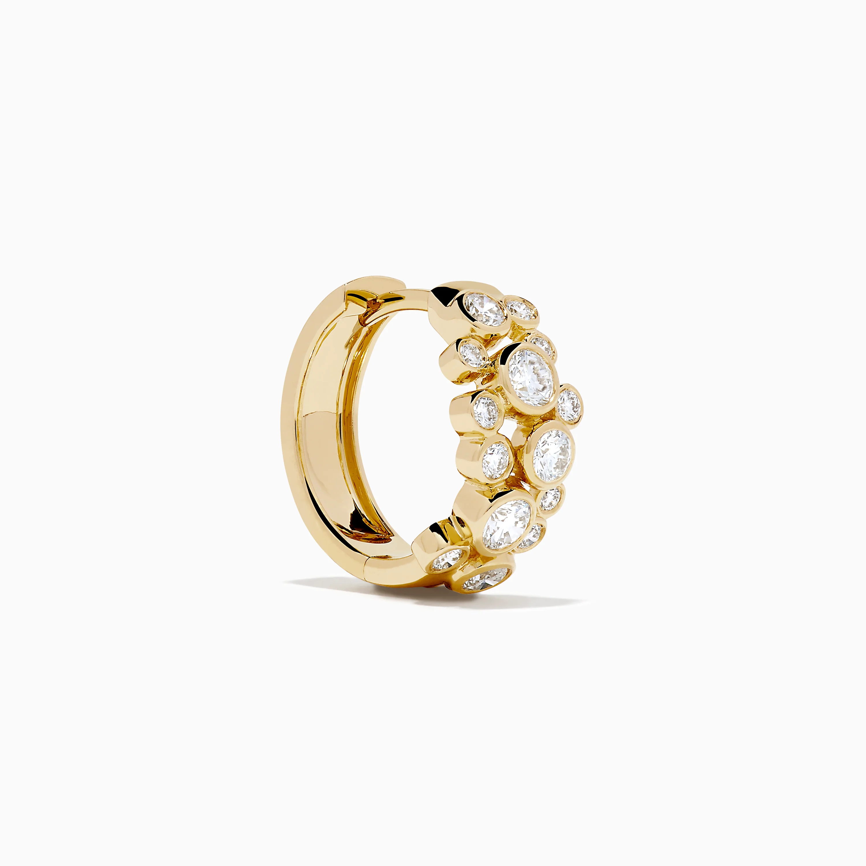 Lab Grown Round Diamond 1.13ct Bubble Hoop Earrings in 14K Yellow Gold - Image 3