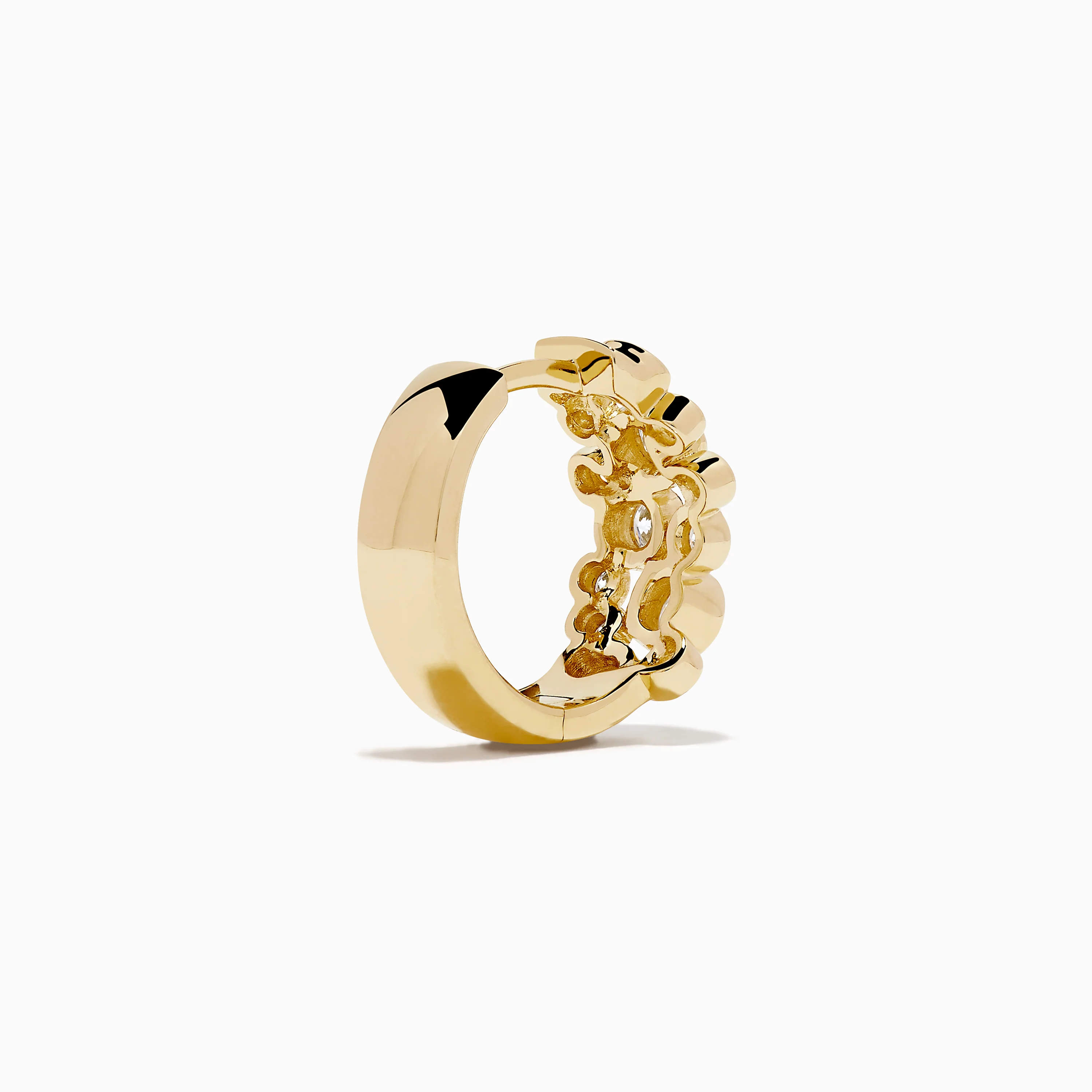 Lab Grown Round Diamond 1.13ct Bubble Hoop Earrings in 14K Yellow Gold - Image 4