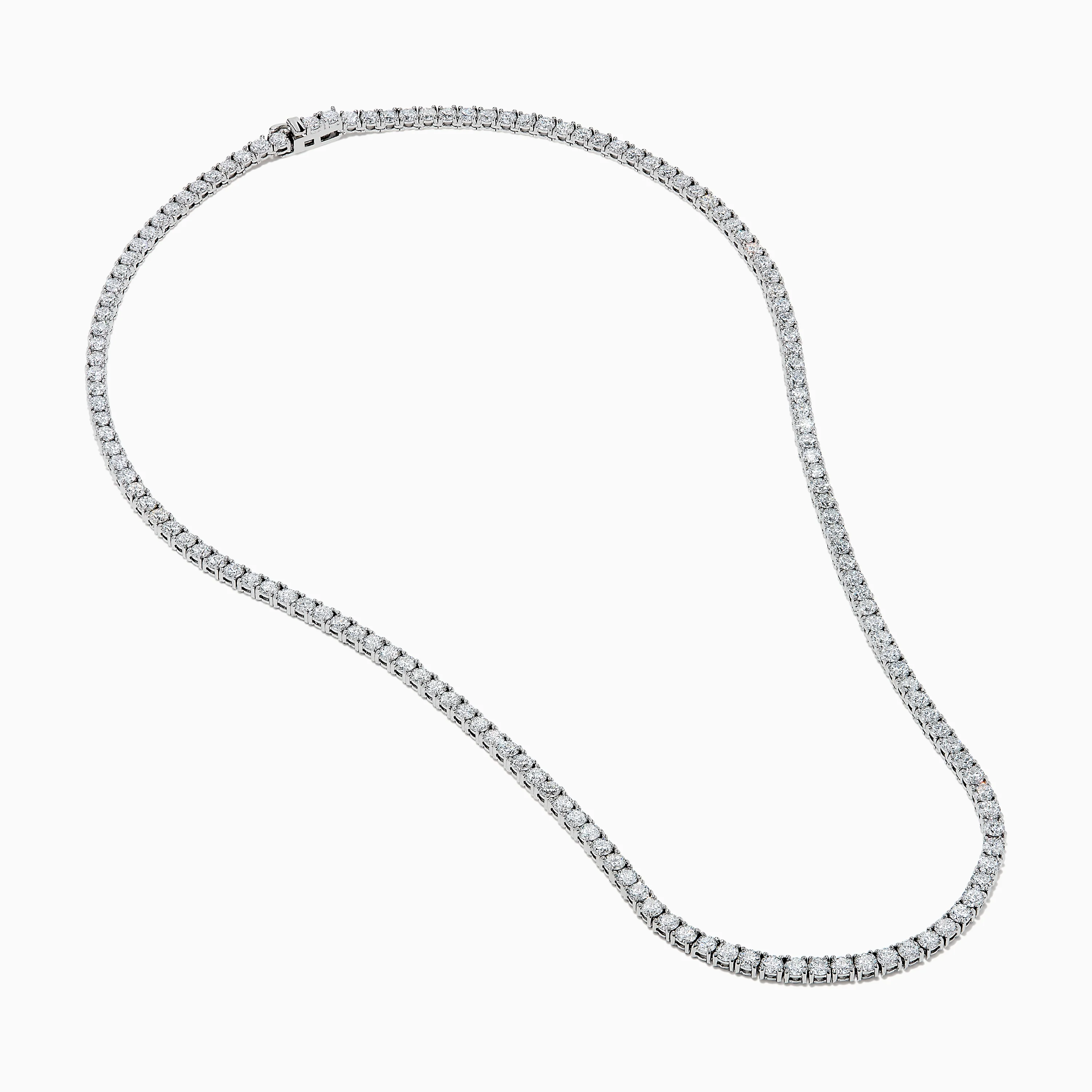 Lab Grown Round Diamond 14.69ct Tennis Necklace in 14K White Gold - Image 2