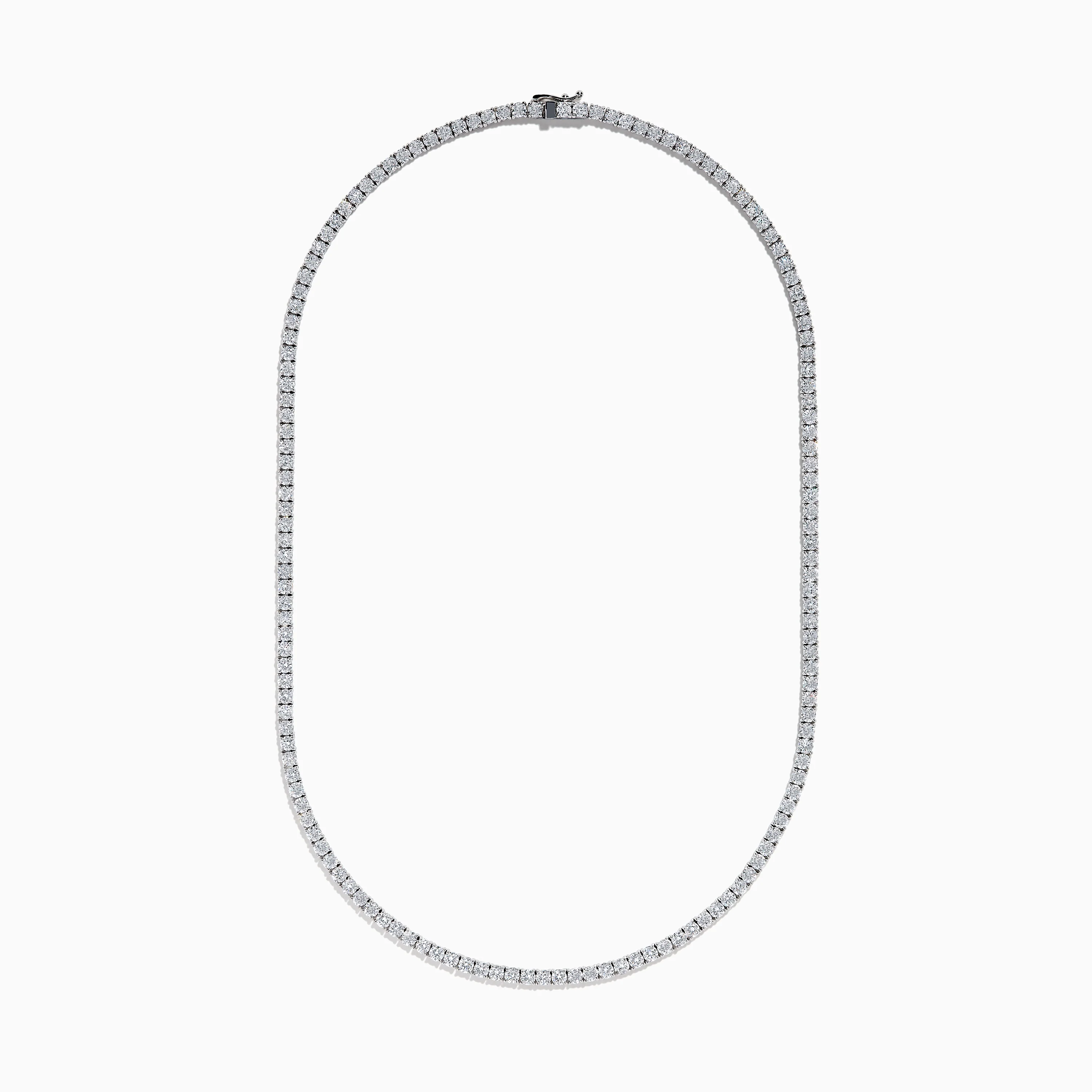 Lab Grown Round Diamond 14.69ct Tennis Necklace in 14K White Gold - Image 3