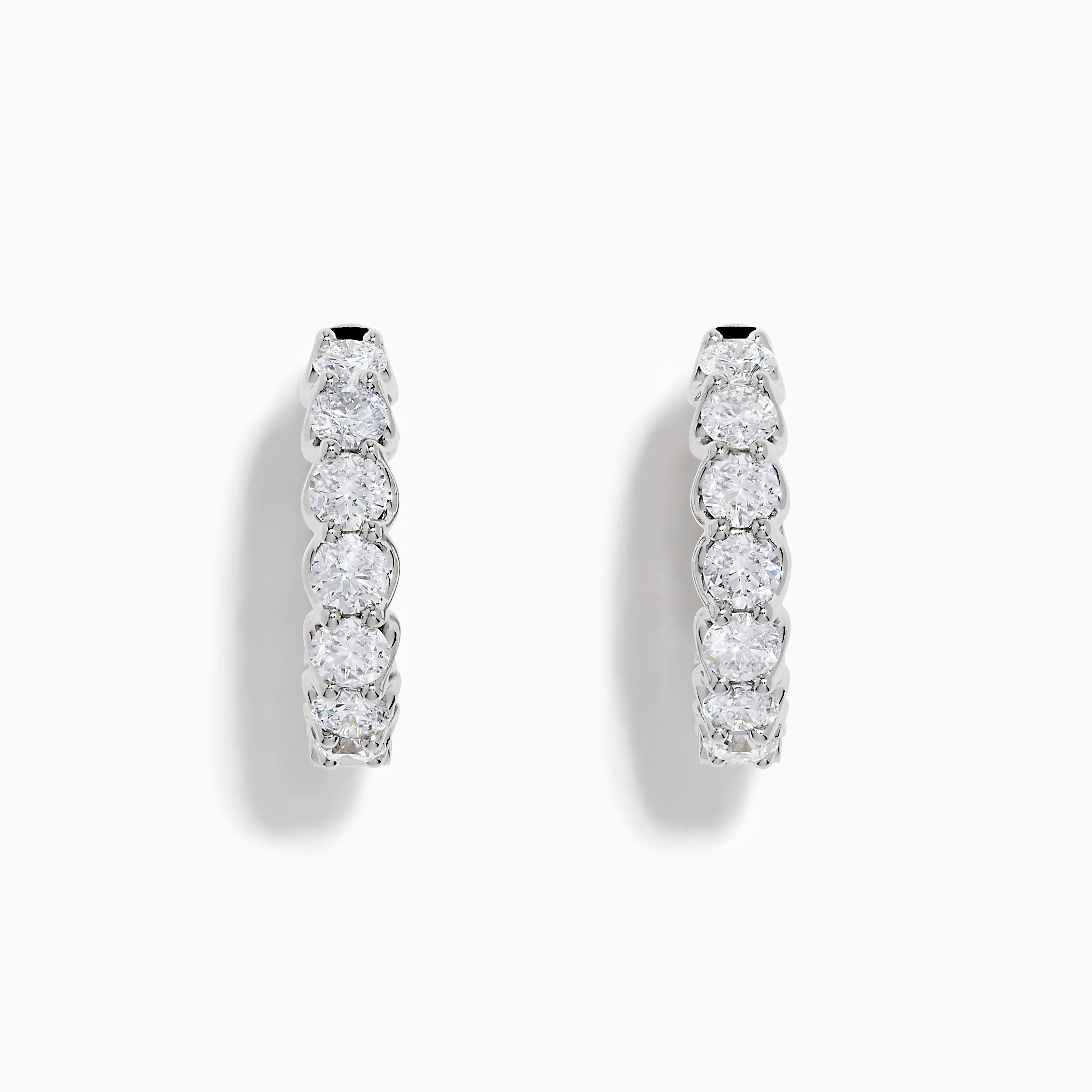 Lab Grown Round Diamond 2.50ct Inside Out Hoop Earring in 14K White Gold