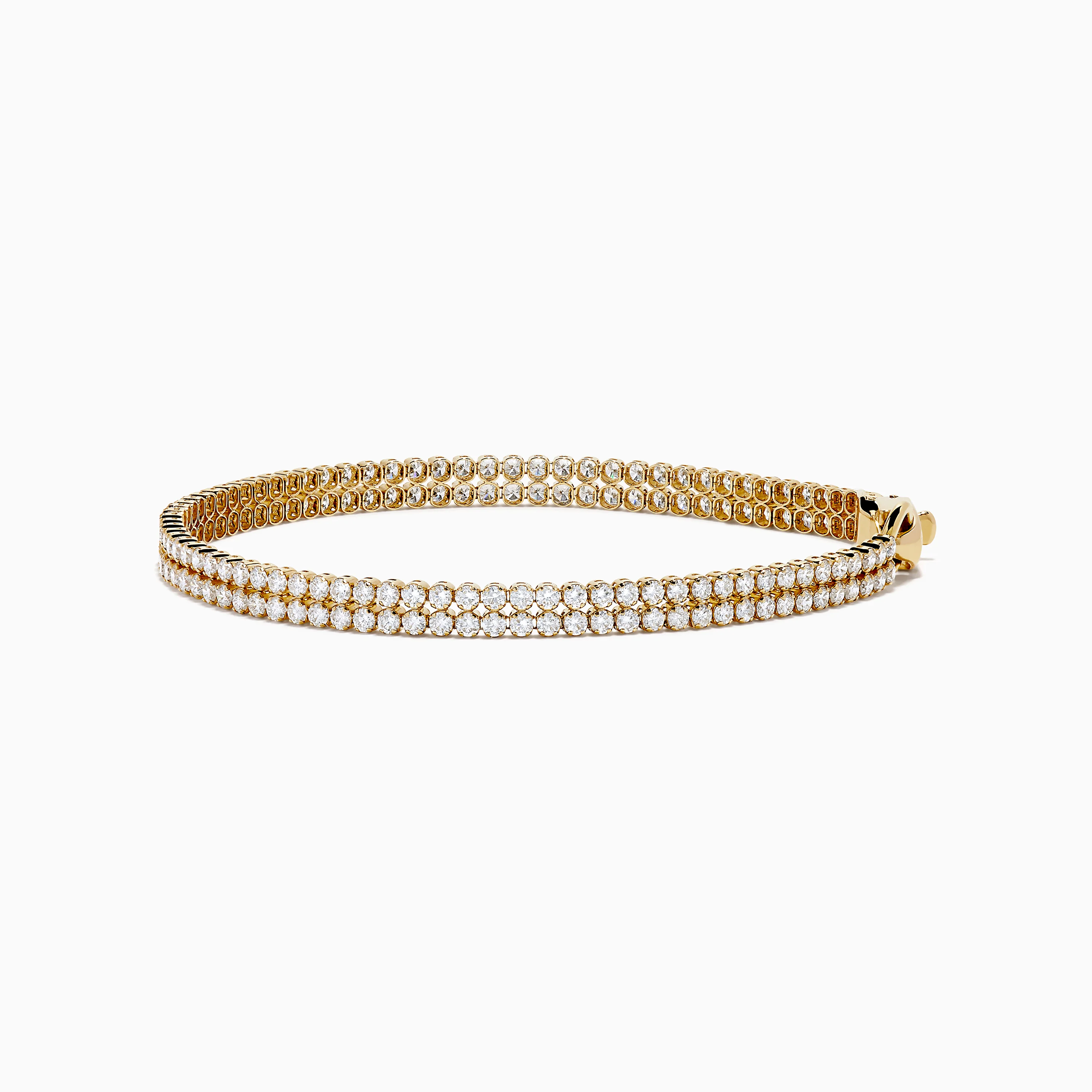 Lab Grown Round Diamond 3.50ct Double Lined Tennis Bracelet in 14K Yellow Gold