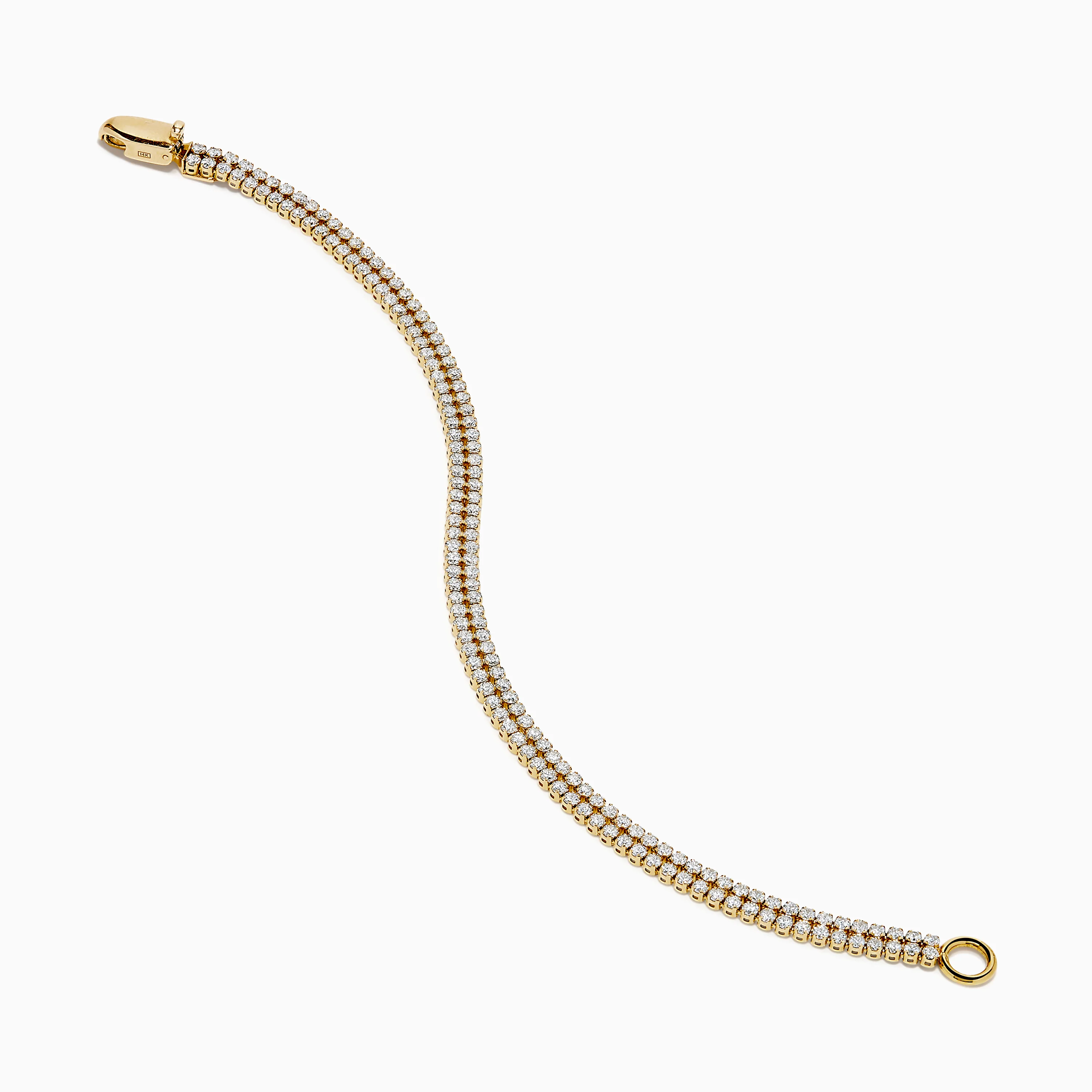 Lab Grown Round Diamond 3.50ct Double Lined Tennis Bracelet in 14K Yellow Gold - Image 2