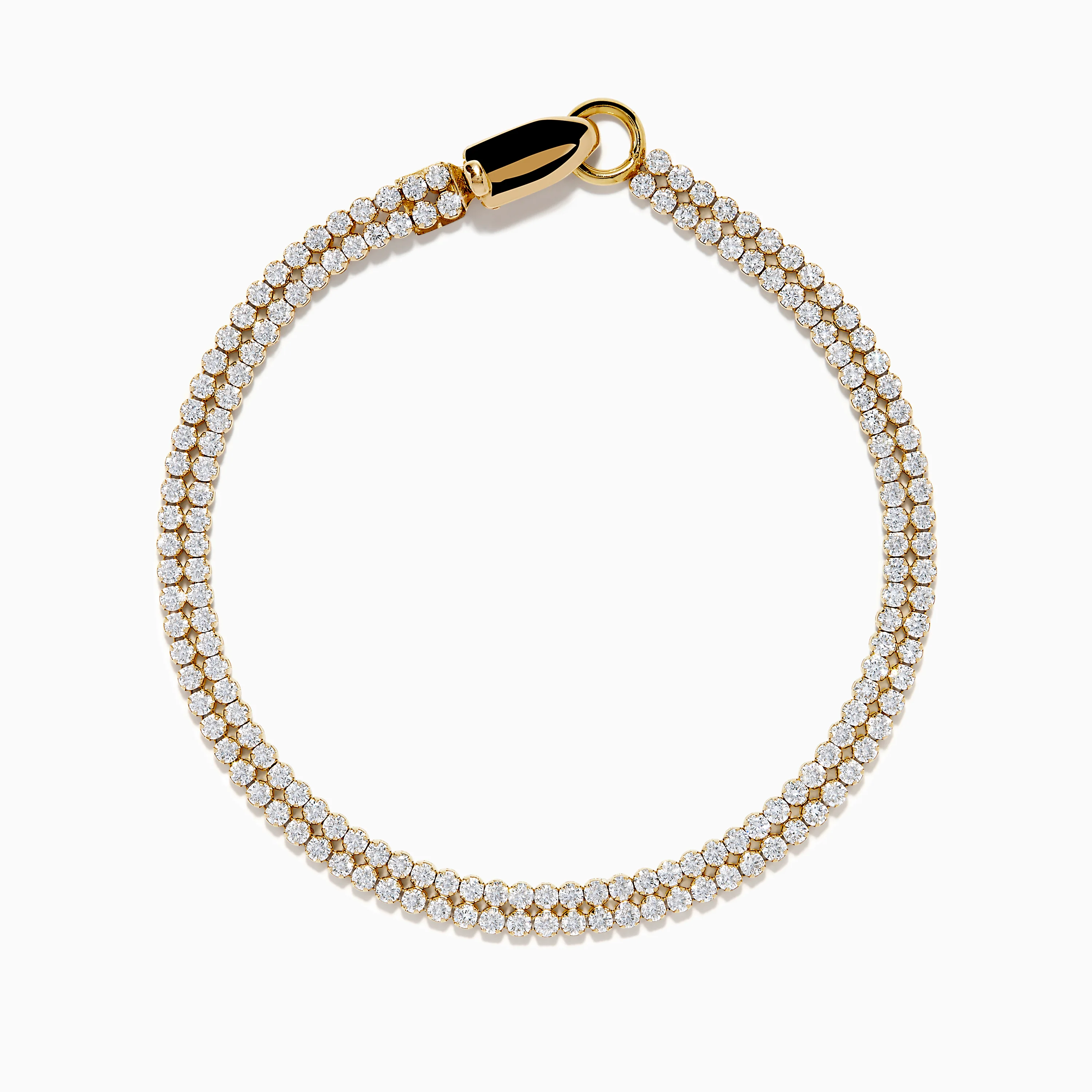 Lab Grown Round Diamond 3.50ct Double Lined Tennis Bracelet in 14K Yellow Gold - Image 3